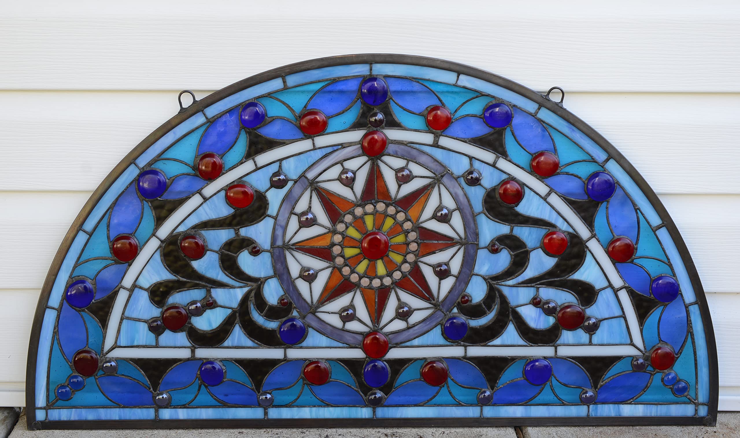 Handmade Stained Glass Hanging Window Panel - 34