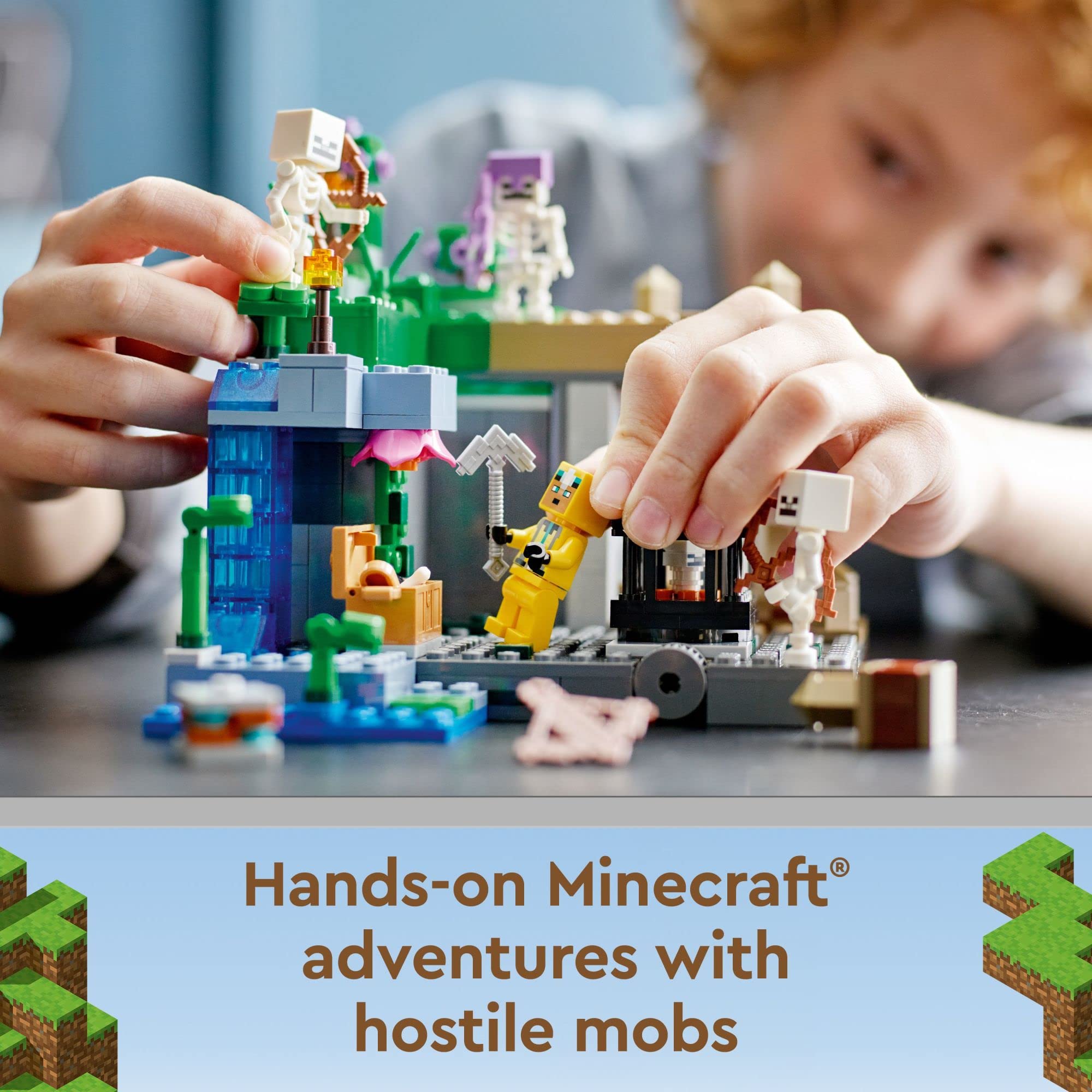 LEGO Minecraft The Skeleton Dungeon Building Set 21189 - Creative Construction Toy for Kids Ages 8+ | Build 3 Minecraft Biomes | Perfect Gift for Boys & Girls | STEM Learning & Adventure Play