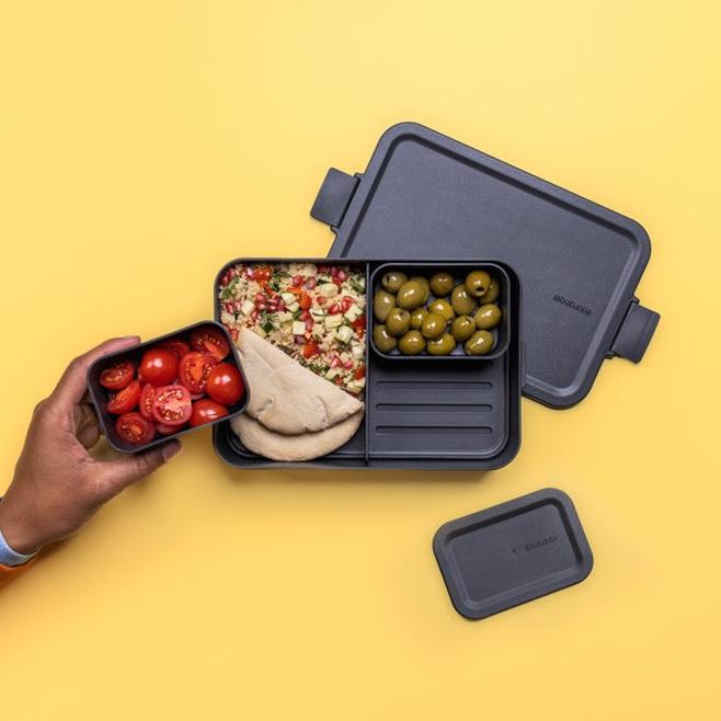2L Dark Grey Make & Take Lunch Box Bento - Perfect for Office, School & Picnics | Insulated Food Container