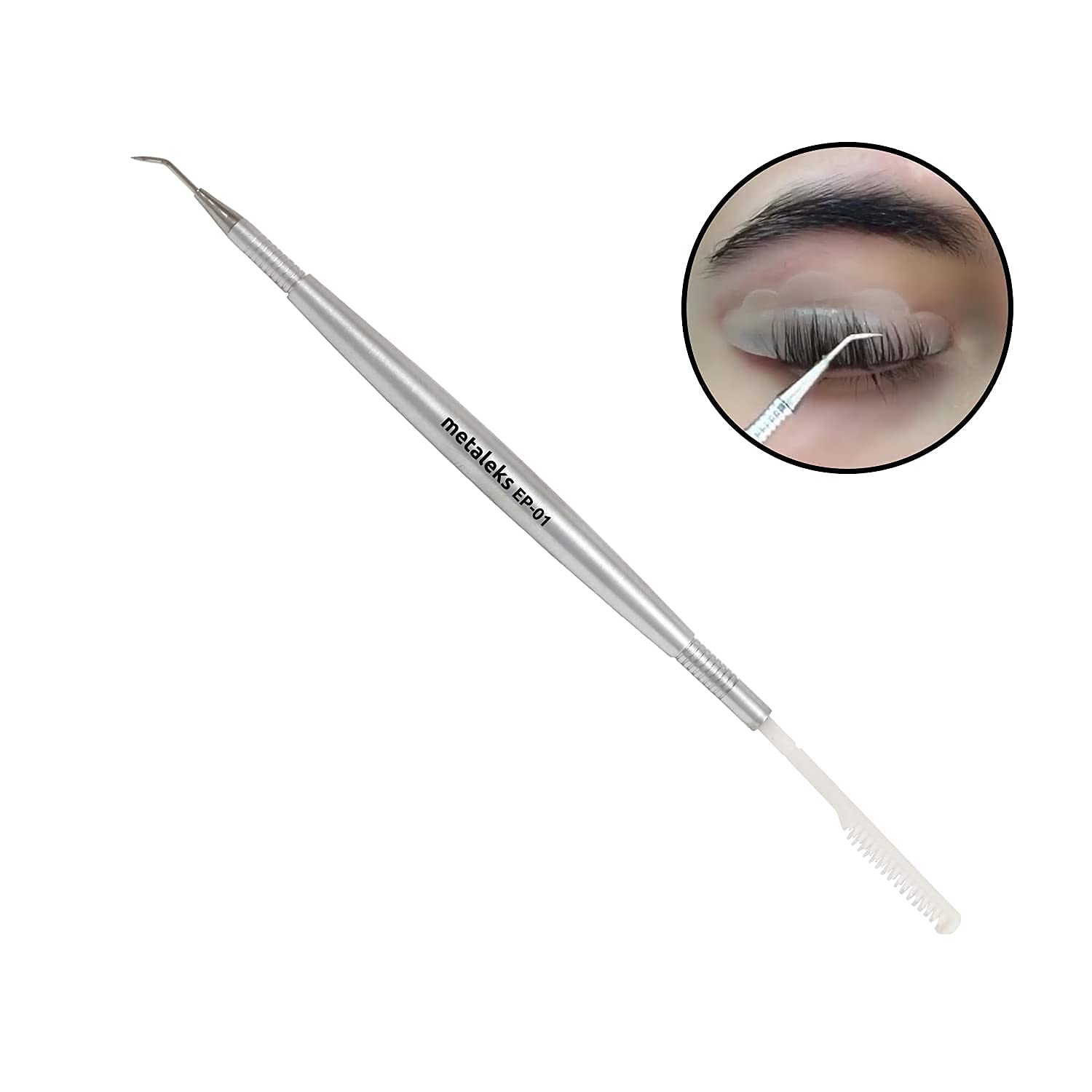 Premium Stainless Steel Eyelash Lifting & Perm Tool with Comb – Professional Lash Separator for Volume & Lift – Matte Finish for Salon & Home Use