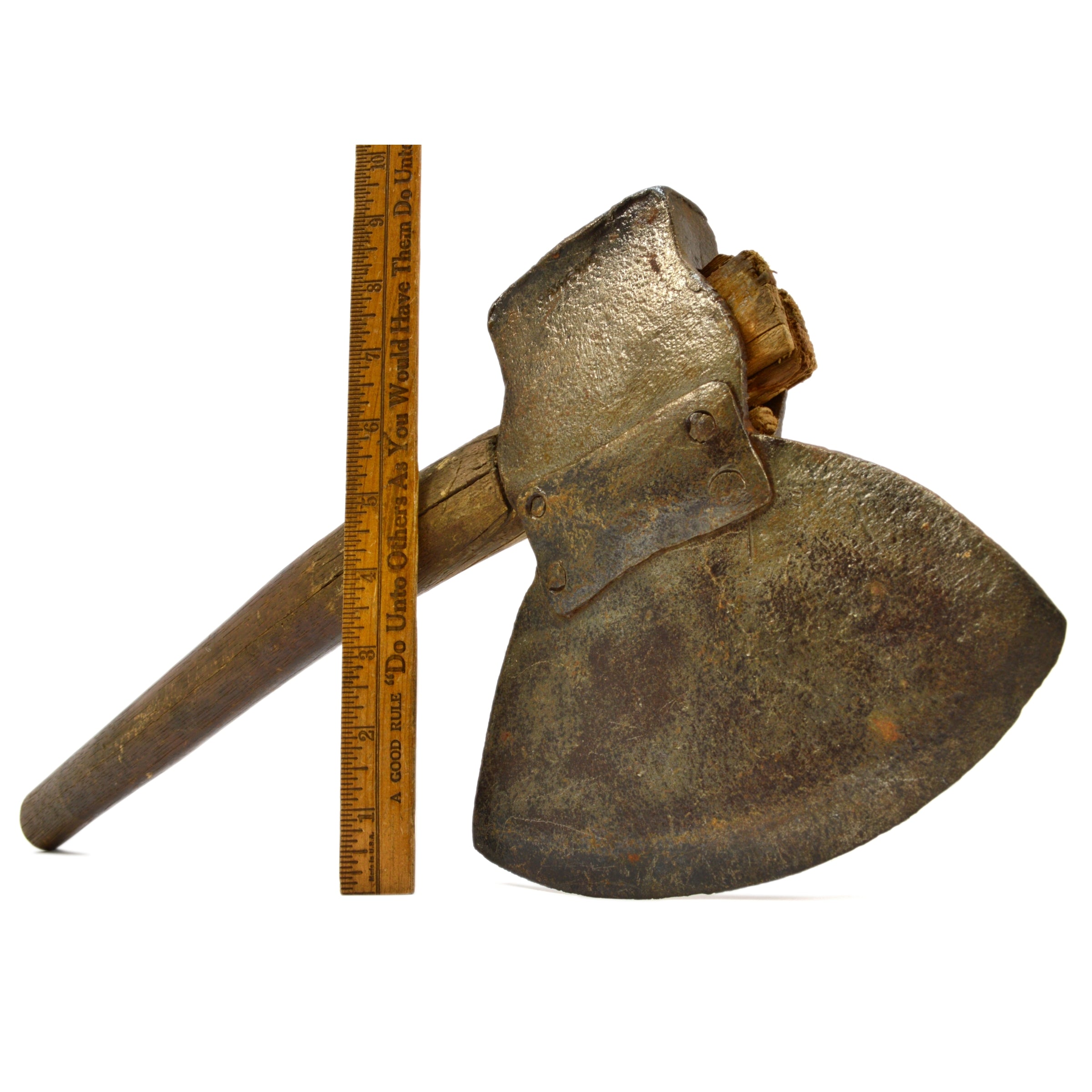 Vintage J. Hicks Yankee/NY Pattern Hewing Broad Axe - Rare Antique Tool with Unique Repair - Perfect for Woodworking, Timber Framing & Historical Reenactments