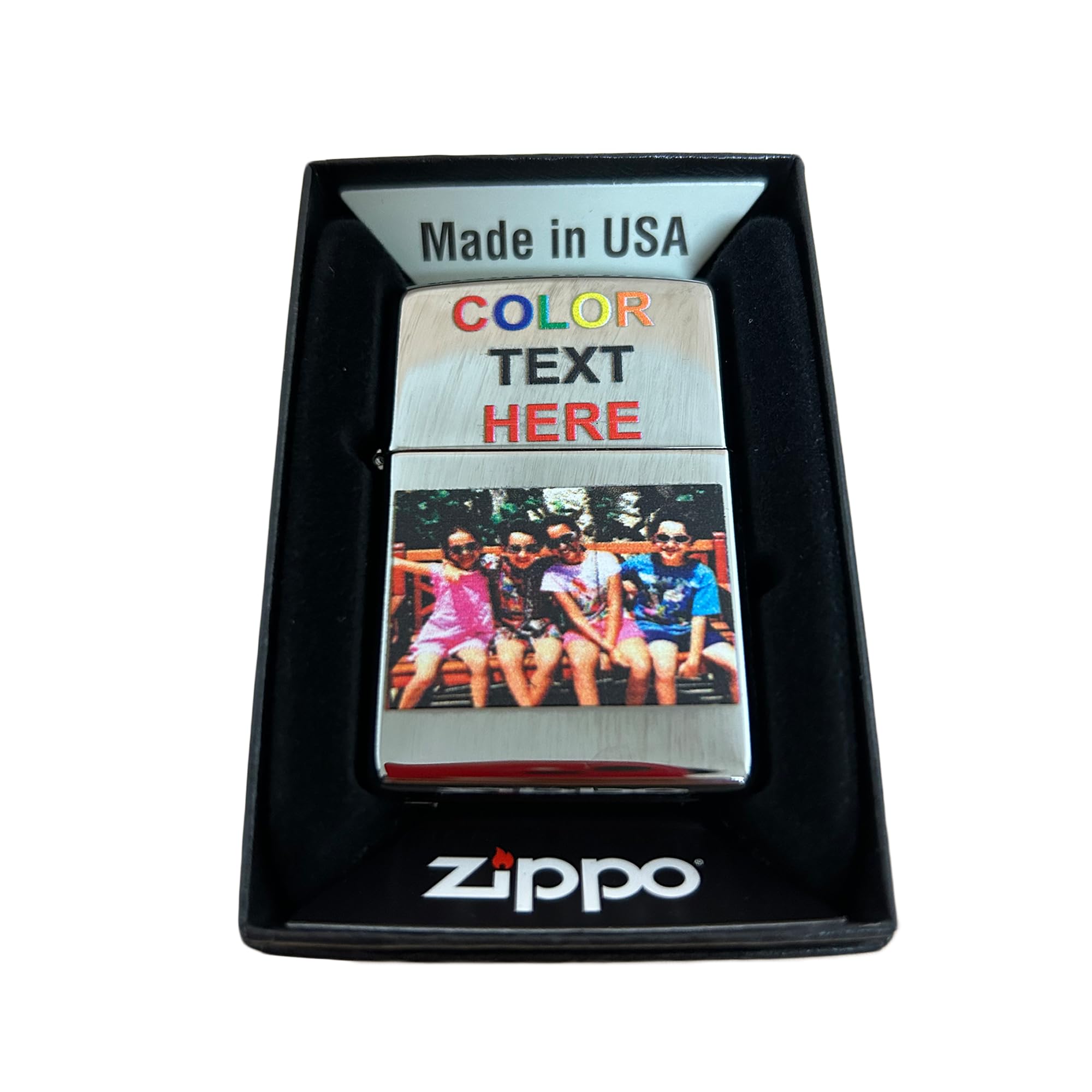 Custom Photo Zippo Lighter - Personalized Engraved Chrome Lighter Gift for Men, Women, Couples - Unique Customizable Present for Birthdays, Anniversaries & Special Occasions - Perfect for Collectors, Smokers & Gift-Giving