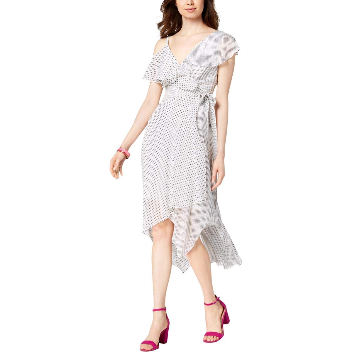 Sangria Women's Mixed Polka Dot Wrap Dress - Flattering Summer Casual & Party Wear for Women