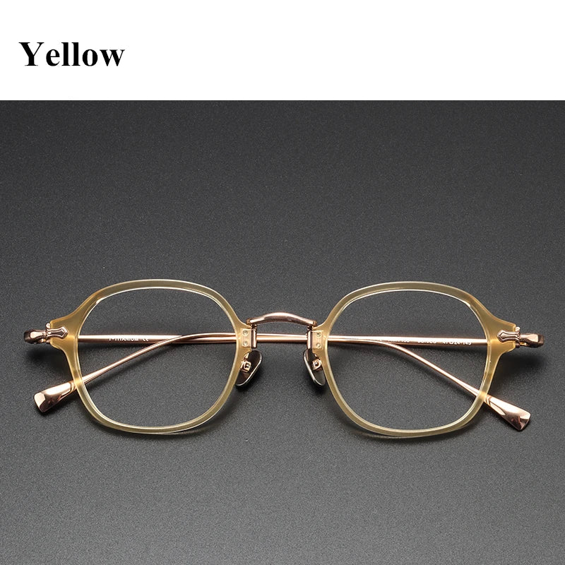 Stylish Unisex Black Titanium Acetate Square Eyeglasses Frame 49183 - Perfect for Work, Reading & Fashion Accessories