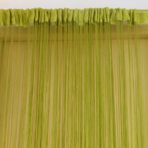 100cm x 200cm Green Decorative String Fringe Door Curtain - Room Divider, Window Screen Panel for Boho Home Decor, Bedroom, Living Room & Party Backdrop