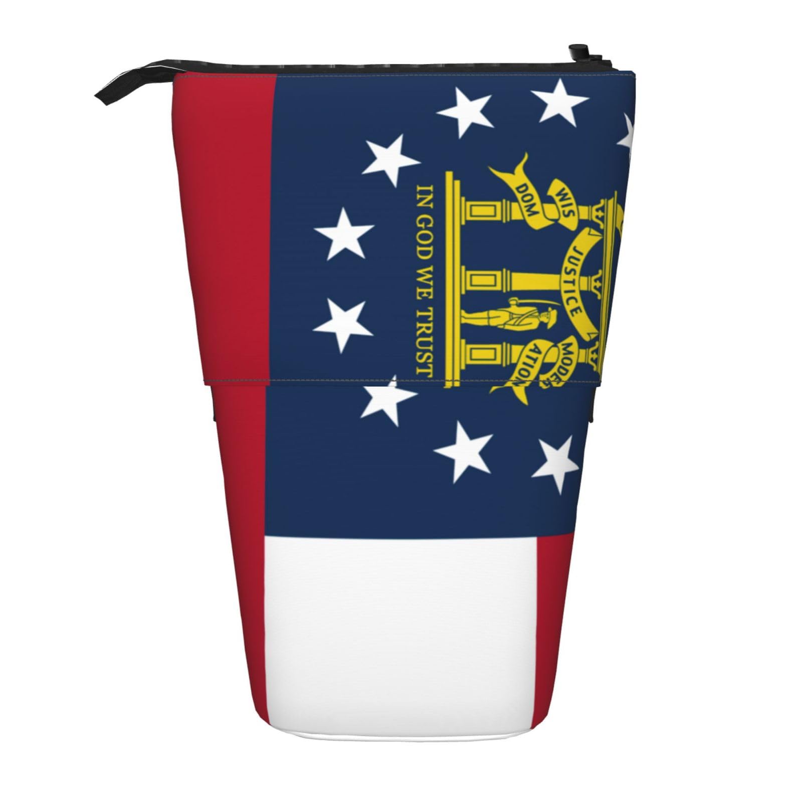 Bxzpzplj Malaysia Flag Print Expandable Pencil Case - School Supplies & Makeup Organizer, Georgia Flag Design, One Size - Perfect for Students, Office & Travel Accessories Storage