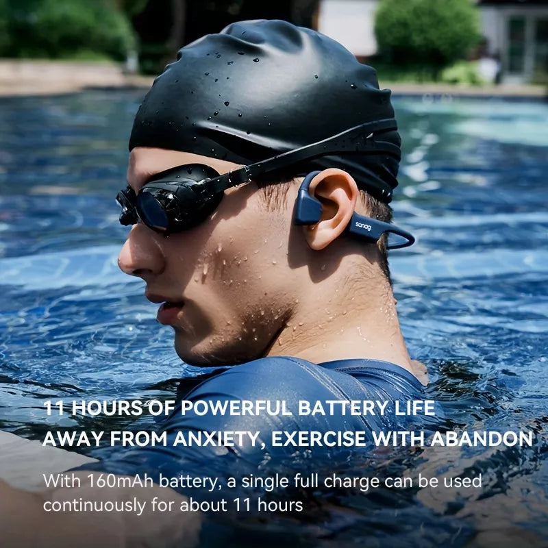 Sanag B70S Pro Airfoil Open Ear Swimming Bone Conduction Headphones - Wireless Bluetooth 5.3 IPX8 Waterproof for Running, Cycling, Workout & Outdoor Sports