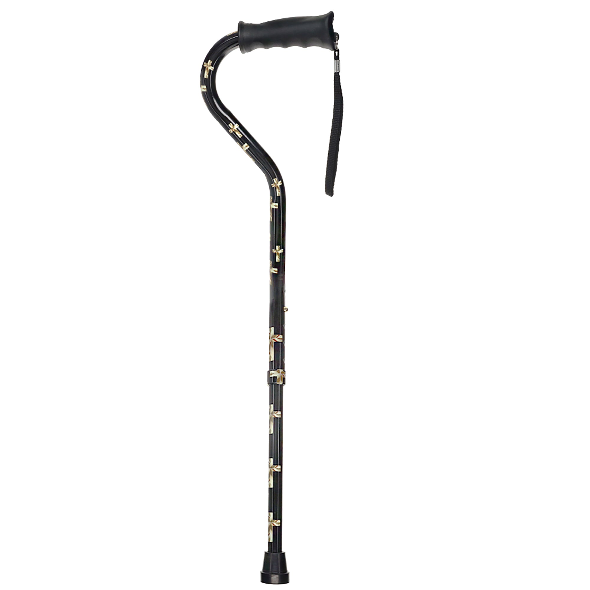 Golden Cross Designer Adjustable Walking Cane with Comfort Grip Handle - Lightweight Aluminum Cane for Seniors & Mobility Support - Perfect for Indoor/Outdoor Use, Travel & Daily Assistance