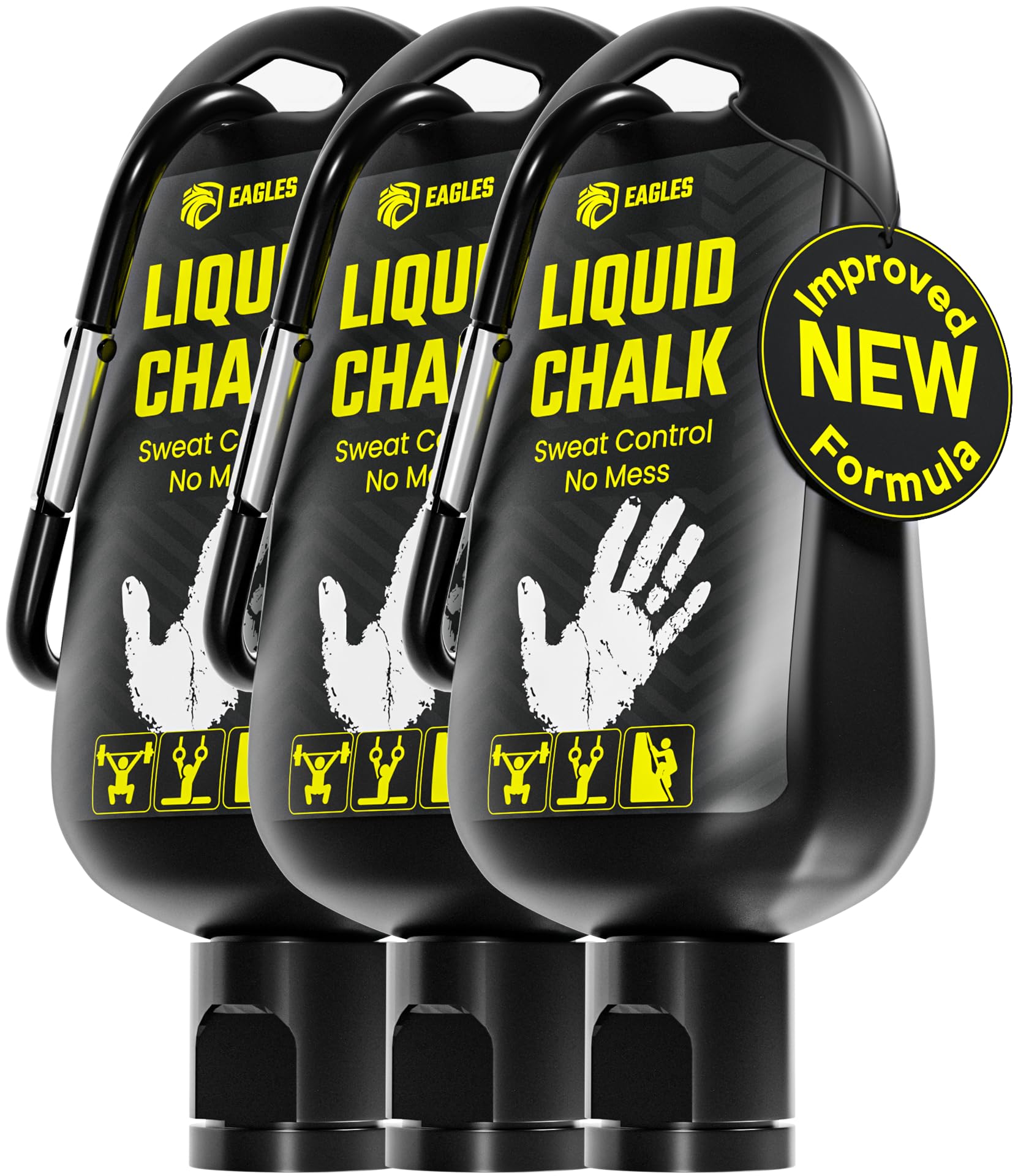 EAGLES Pro Grade Liquid Chalk 60ml (1/2/3/4 Pack) - Sweat-Resistant, Long Lasting Grip Enhancer for Weightlifting, Gymnastics, Rock Climbing, Pole Dancing & Workouts - Perfect for Gym, Home Training & Outdoor Sports Activities