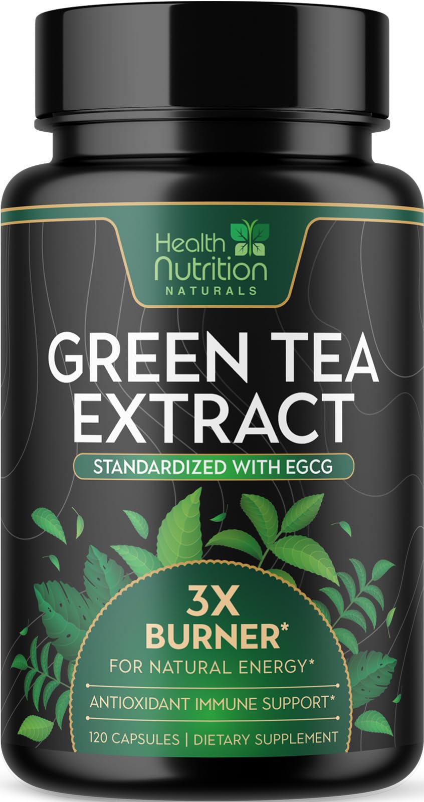 Green Tea Extract Pills 1300mg - 98% Standardized EGCG, 3X Extra Strength for Natural Energy - Supports Antioxidant, Heart Health & Immune System - Vegan Capsules with Polyphenols (120 Count) - Perfect for Daily Wellness & Active Lifestyle