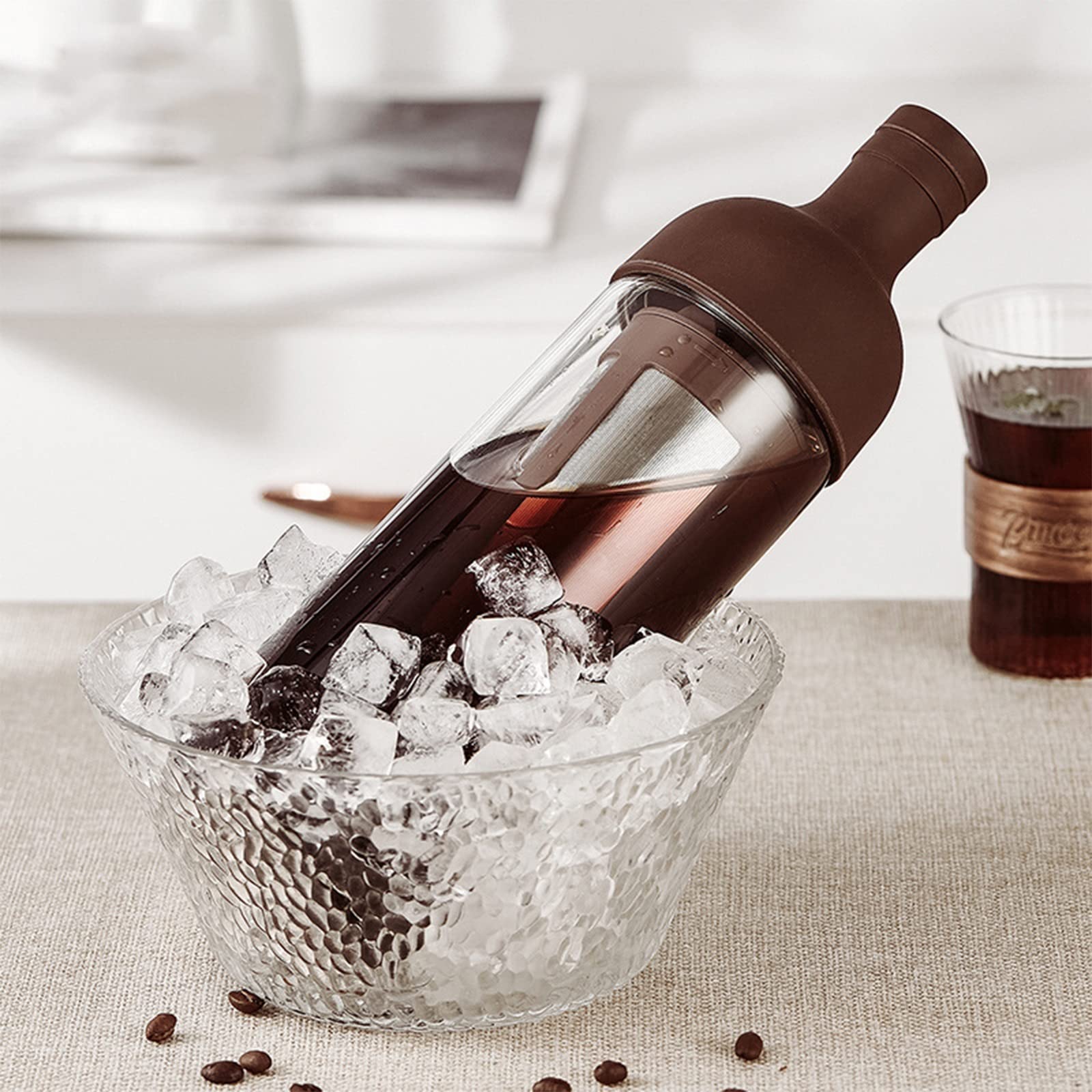Premium 1000ML Cold Brew Coffee Maker - Glass & Silicone Iced Coffee Pot for Espresso, Tea, and Cold Brew | Perfect for Home, Office & Outdoor Use
