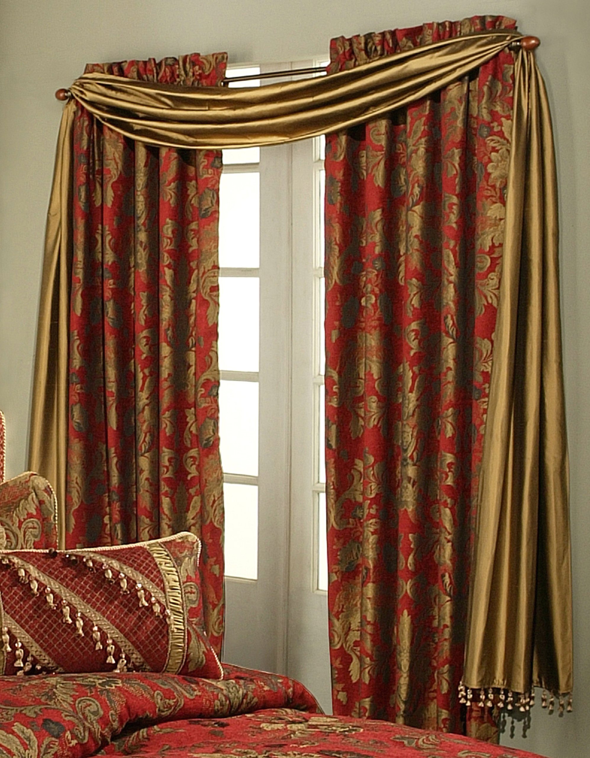 Red Verona Window Panel - Elegant Home Decor for Living Room, Bedroom & Kitchen | Perfect for Privacy & Sunlight Control