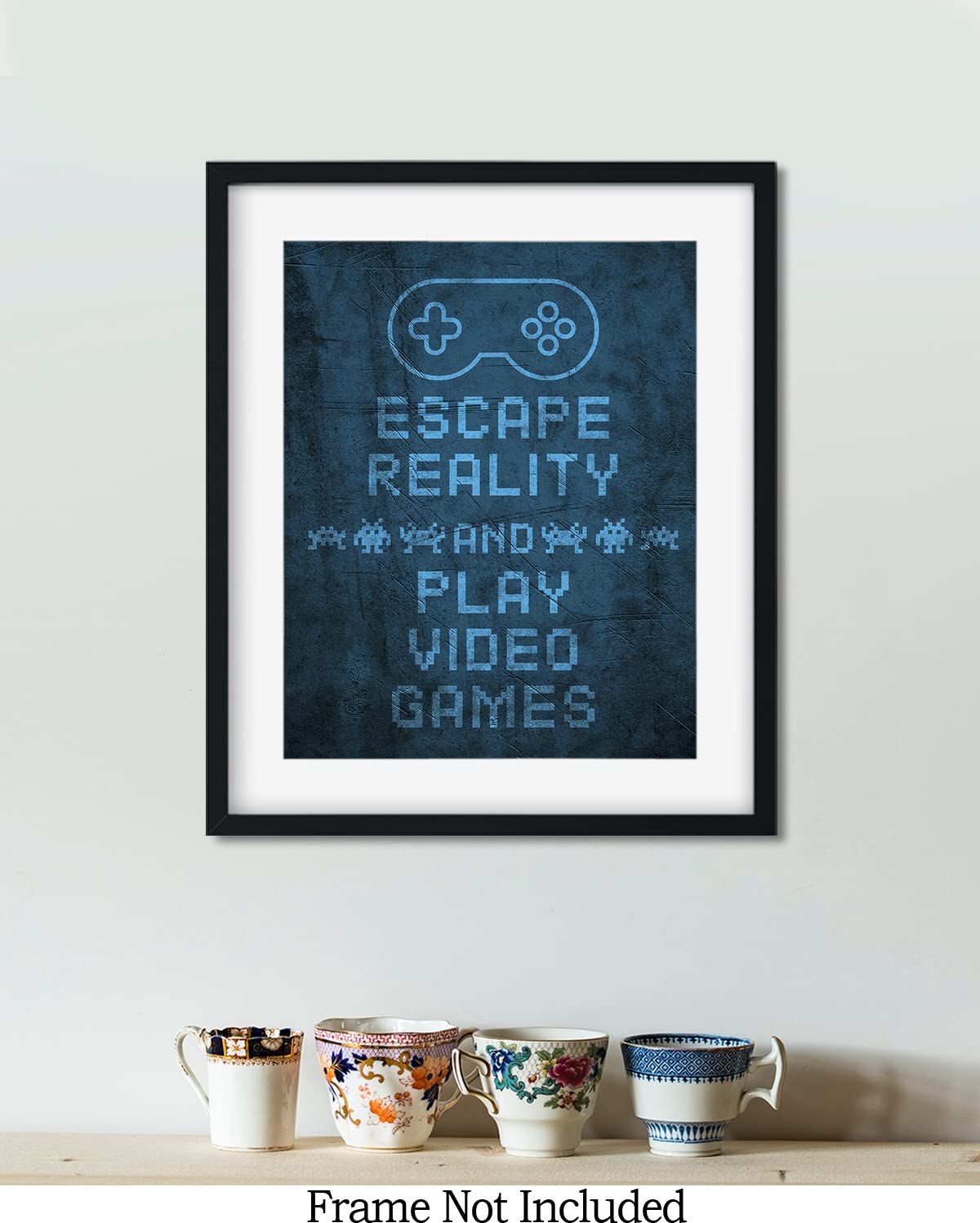 Escape Reality Gaming Wall Art - 11x14 Unframed Print for Video Gamers Room Decor, Birthday Party & Gifts | Perfect for Game Room, Man Cave & Gamer Gifts