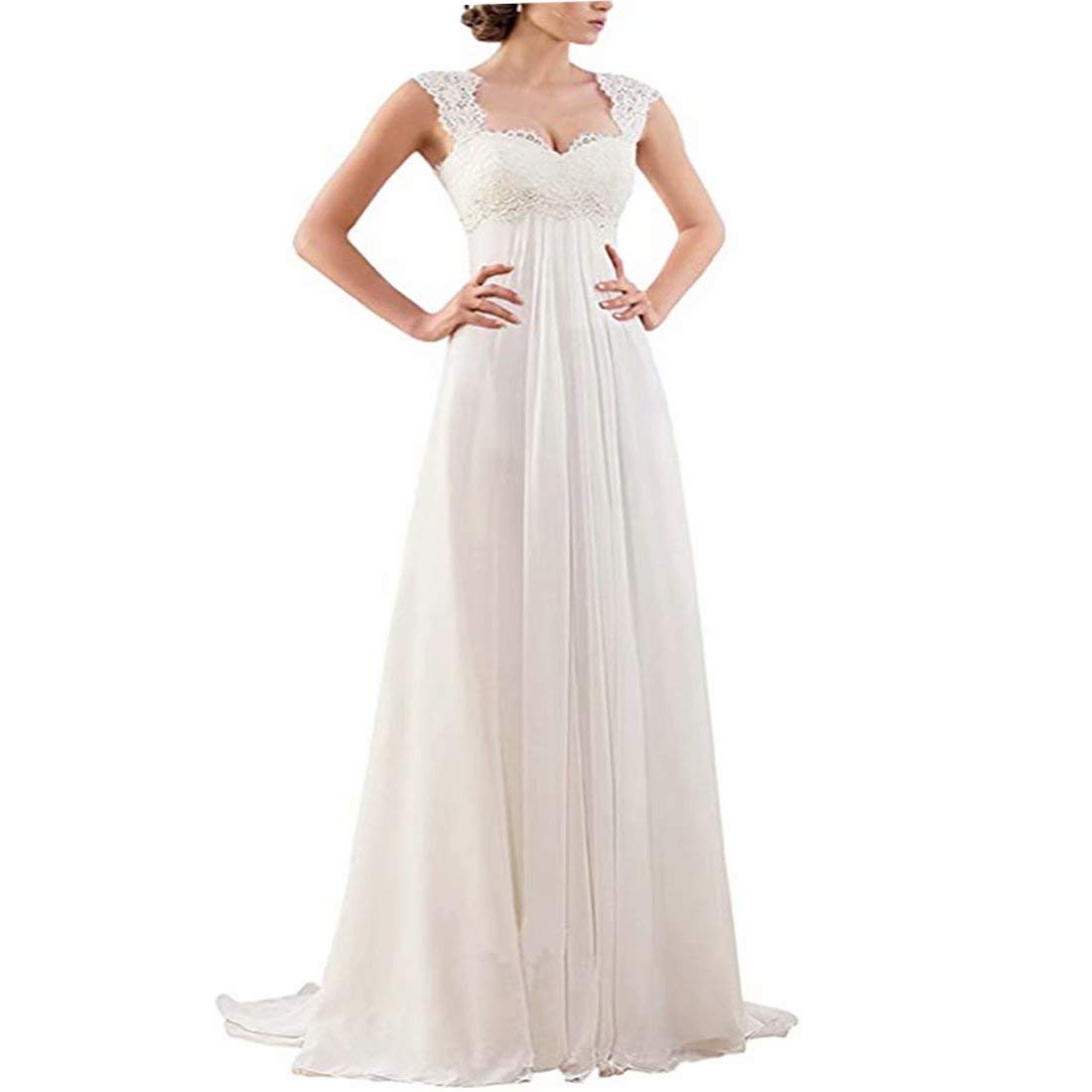 Elegant A-Line Sleeveless Lace Chiffon Wedding Dress with Sweetheart Neckline | Women's Bridal Gown for Evening Ceremonies, Prom & Special Occasions