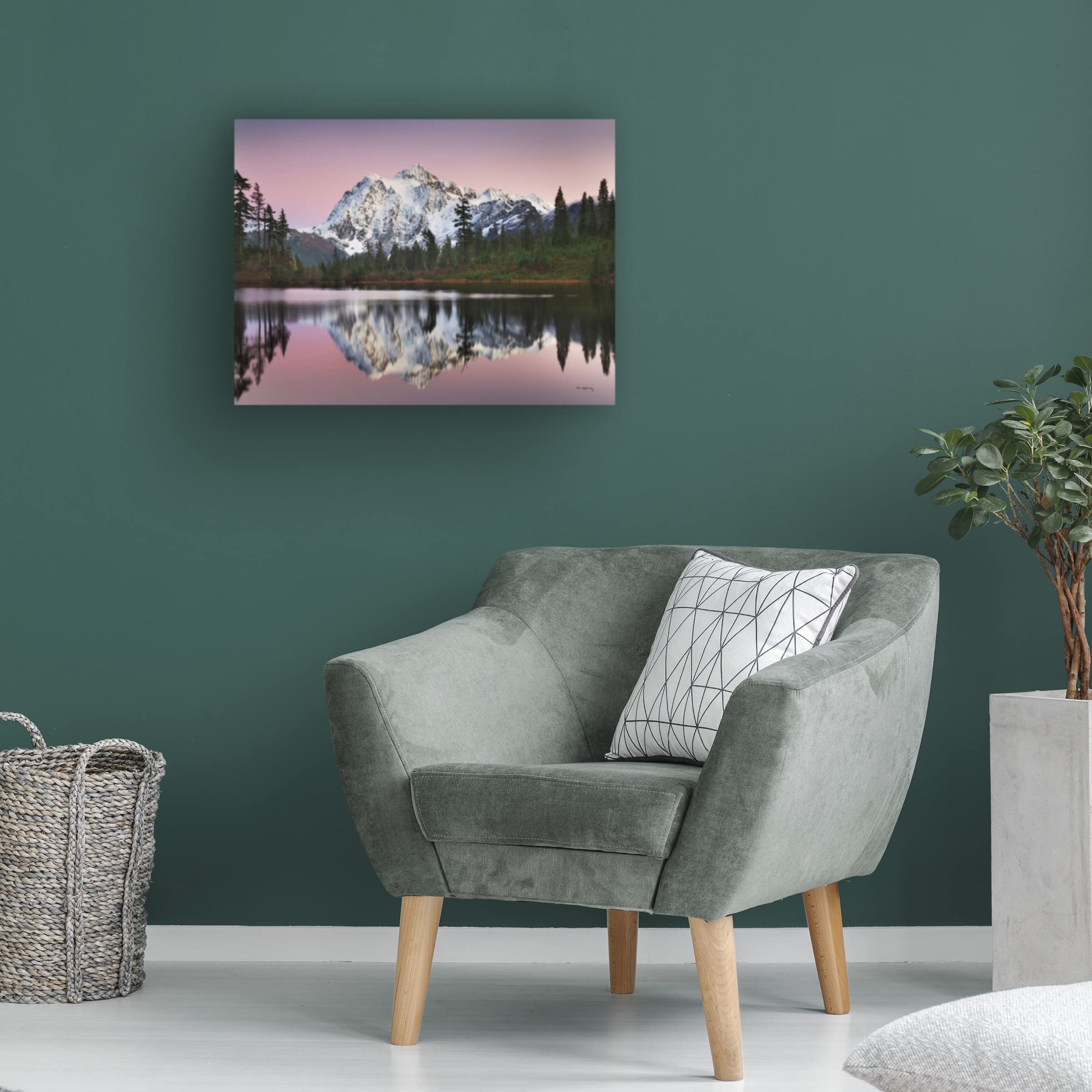 Mount Shukan Reflection II Canvas Wall Art by Alan Majchrowicz - Stunning Landscape Painting for Living Room, Bedroom & Office Decor