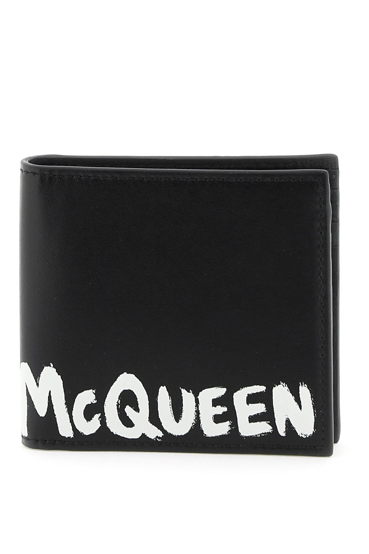 Alexander McQueen 'McQueen Graffiti' Bifold Wallet for Men - Stylish Leather Card Holder for Everyday Use & Travel