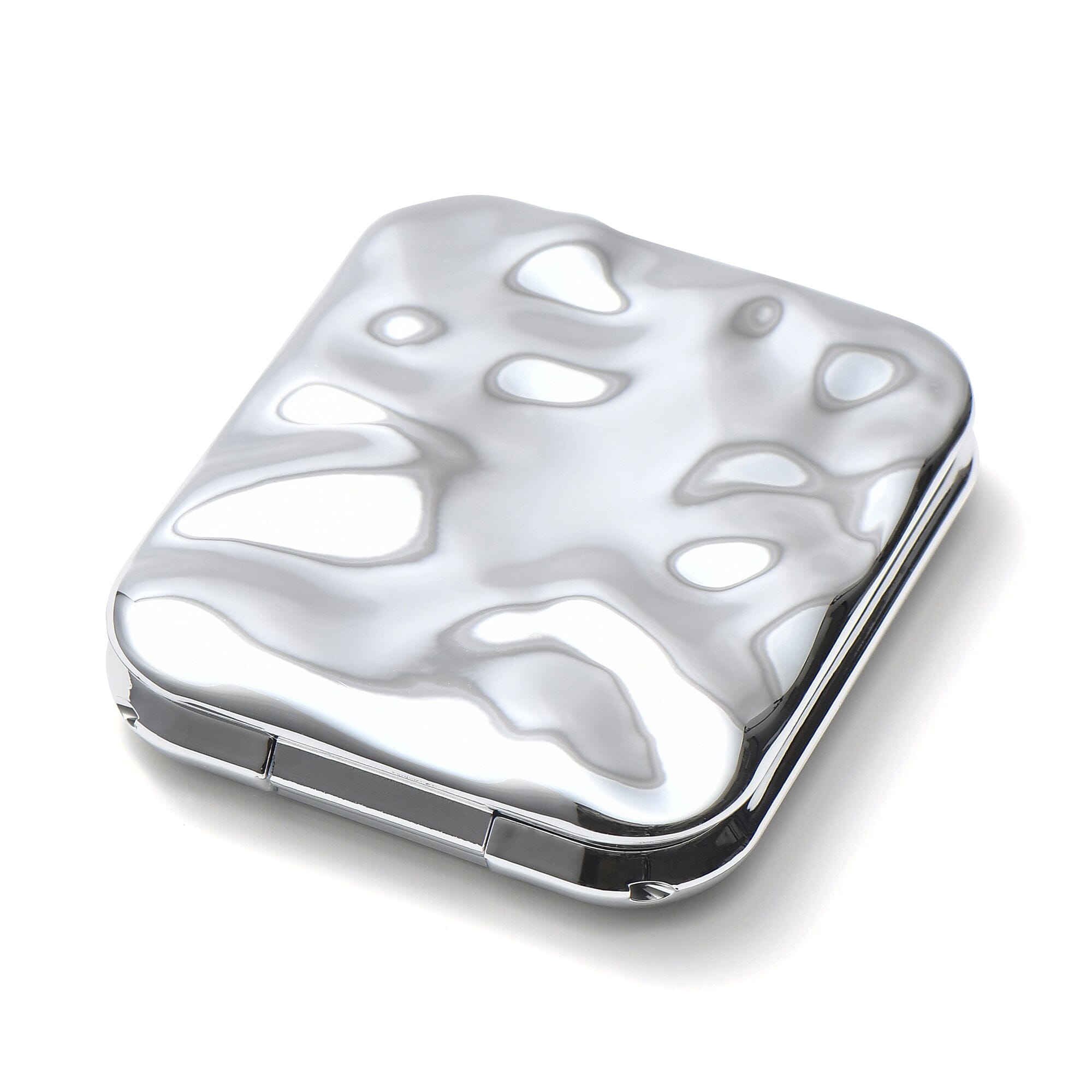 Blanche LED Compact Mirror - Silver | Portable Makeup Mirror with Bright LED Lights for Touch-Ups | Perfect for Travel, Home, and On-The-Go Makeup Application