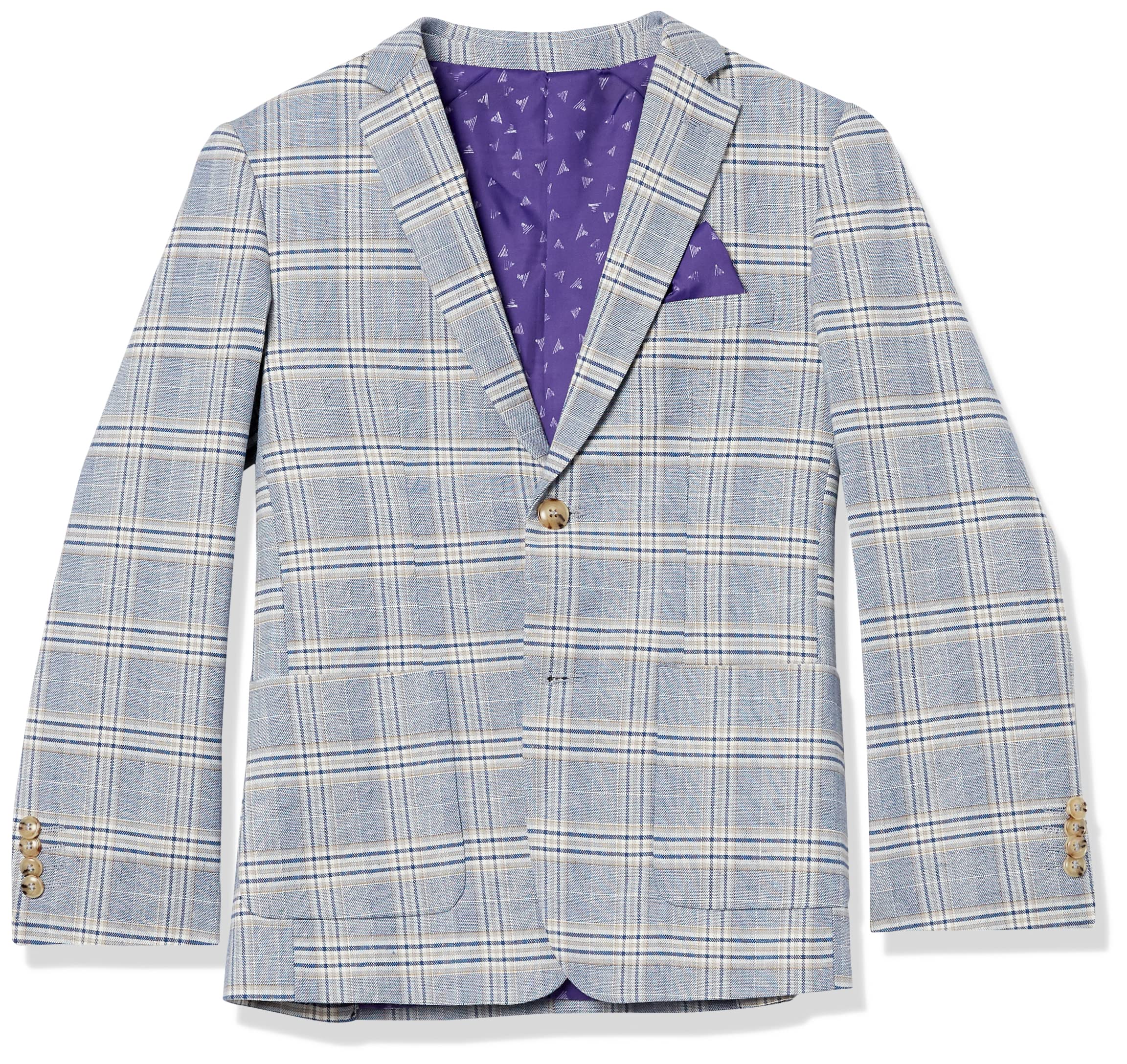 Isaac Mizrahi Boys Plaid Blazer Jacket - Classic Checkered Sport Coat for School, Weddings & Special Occasions