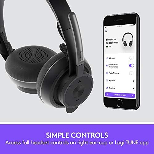 Logitech Zone Wireless Bluetooth Headset - Microsoft Teams Certified (Renewed) - Noise Cancelling Headphones for Office, Remote Work & Video Conferencing