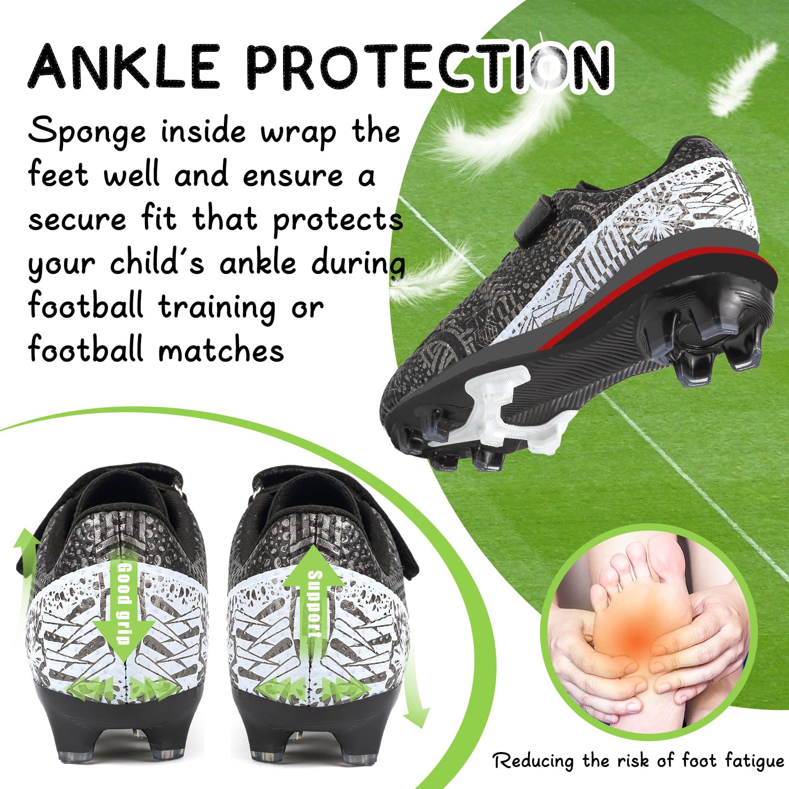 CBUSTER Kids Soccer Cleats for Boys & Girls - Lightweight Football Cleats with Anti-Slip Studs - Perfect for Youth Soccer Training & Matches