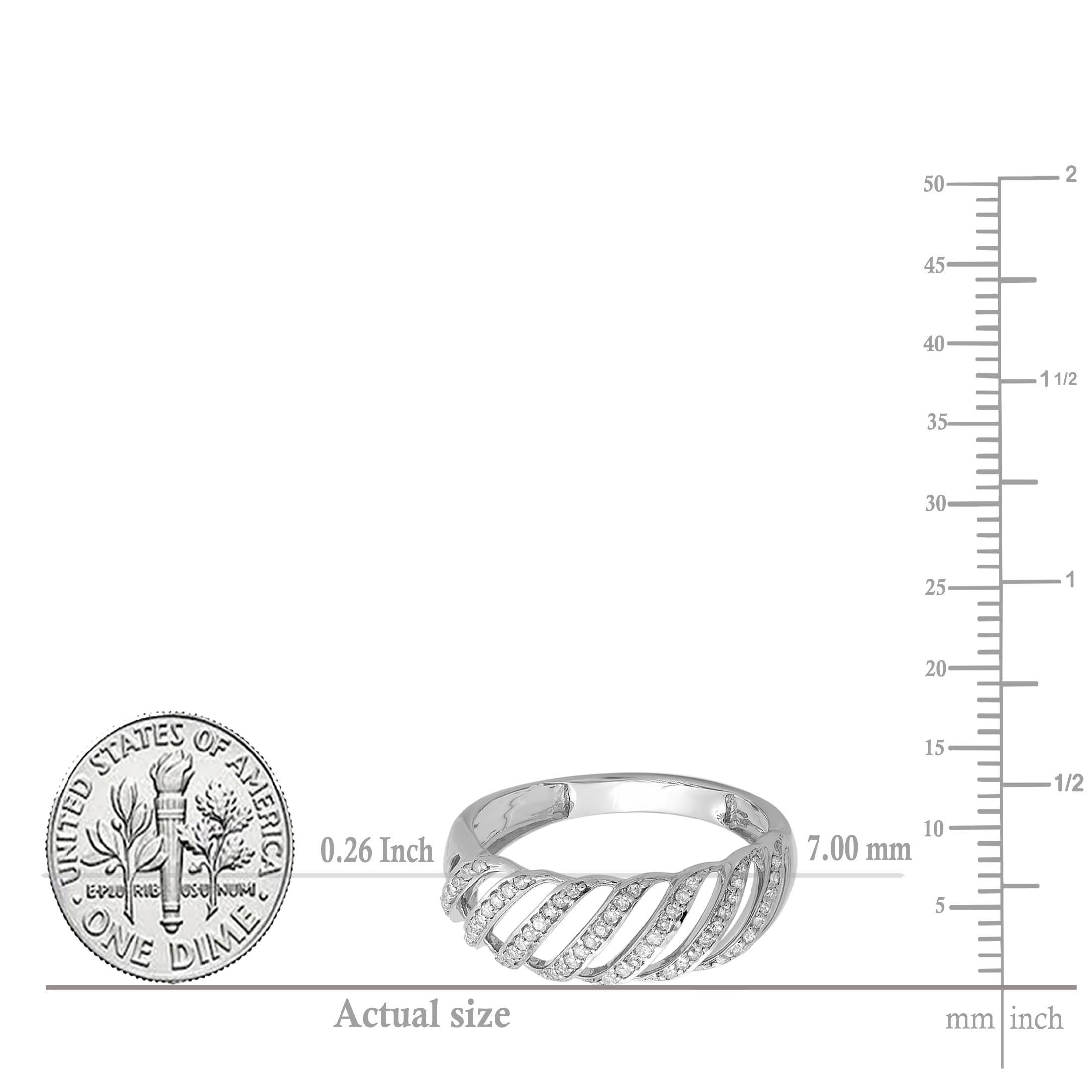 Dazzlingrock 0.30 Carat Round Diamond Women's Cocktail Ring in Sterling Silver - Perfect for Evening Parties, Anniversary Gifts & Special Occasions
