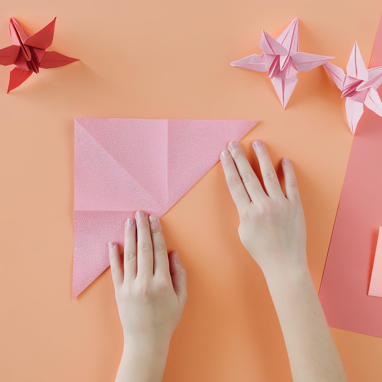 Healifty 100pcs Iridescent Origami Paper Squares - 15cm Shiny Folding Paper for DIY Crafts, Paper Cranes, Stars & Paper Cuts - 10 Vibrant Colors | Perfect for Kids Art Projects, Classroom Activities & Gift Wrapping