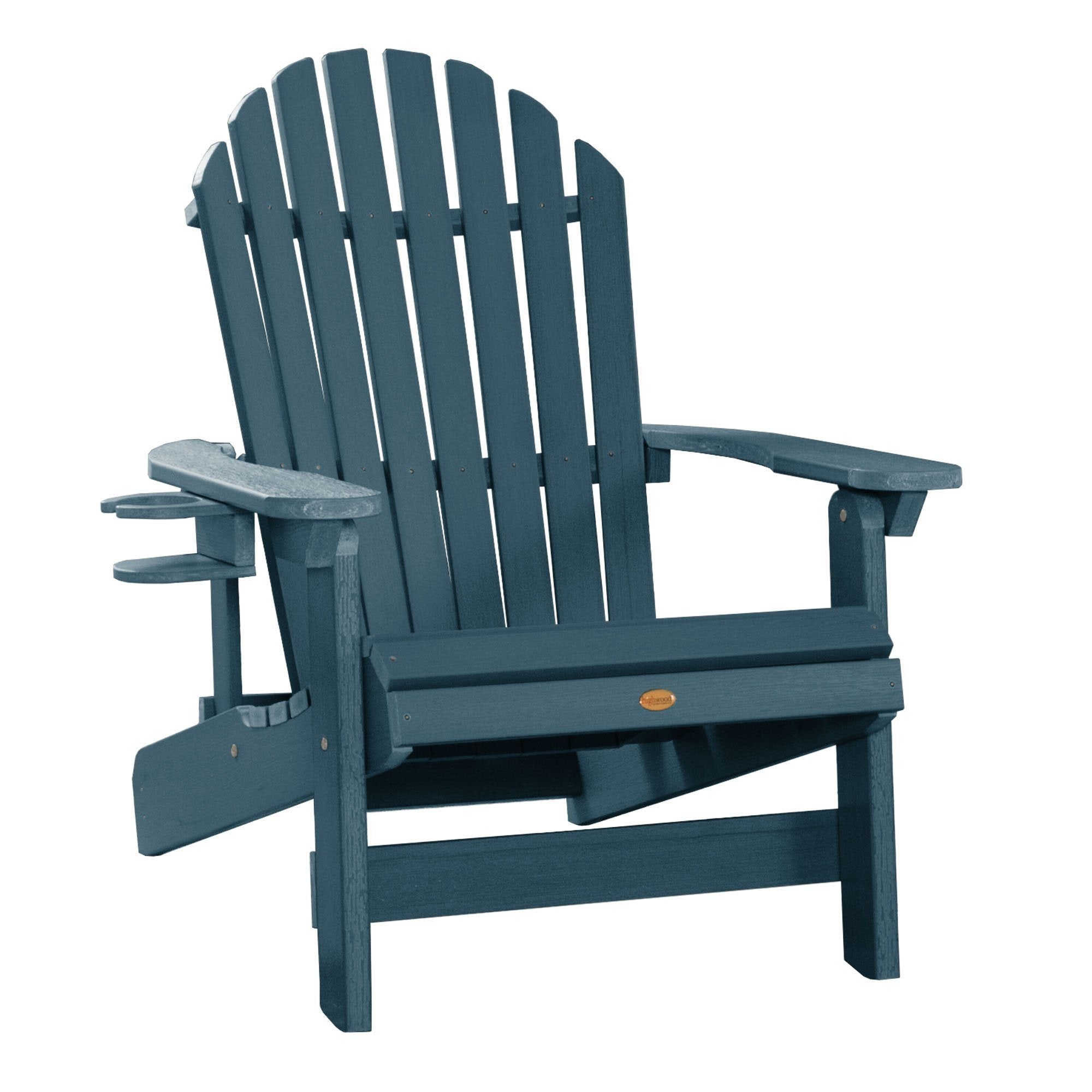 King Hamilton Reclining Adirondack Chair with Cup Holder - Outdoor Patio Furniture for Backyard, Poolside & Garden Relaxation - Weather-Resistant & Comfortable Lounge Chair