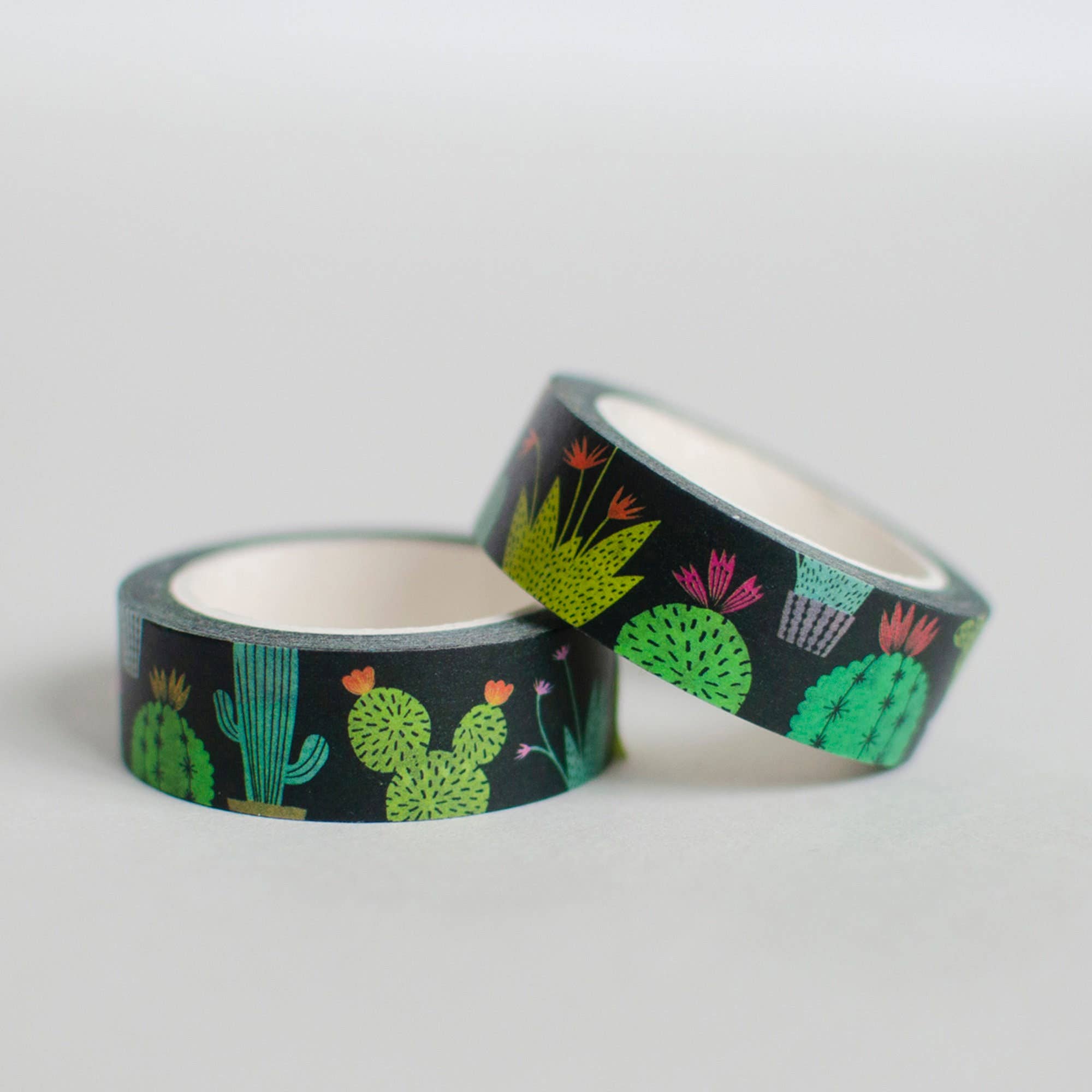 Decorative Cactus Washi Tape for Scrapbooking, Journaling, DIY Crafts & Planner Stickers - Colorful Adhesive Paper Tape for Home Office & School Projects
