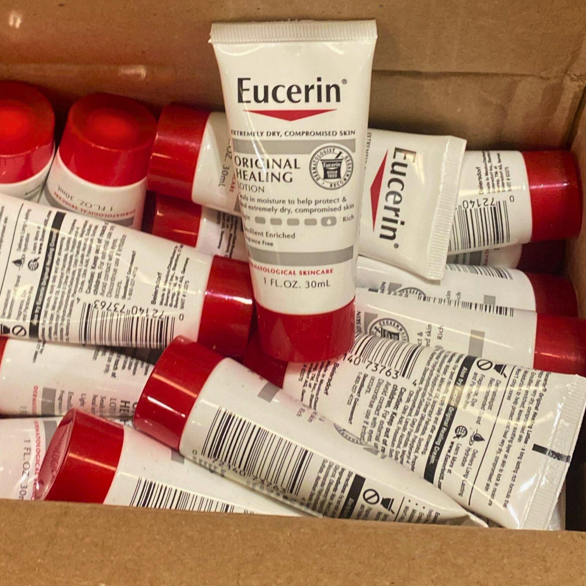 Eucerin Original Healing Emollient Enriched Lotion 1 Oz (72 Pack) - Intense Moisturizing Body Lotion for Dry Skin - Perfect for Daily Hydration & Winter Skin Care