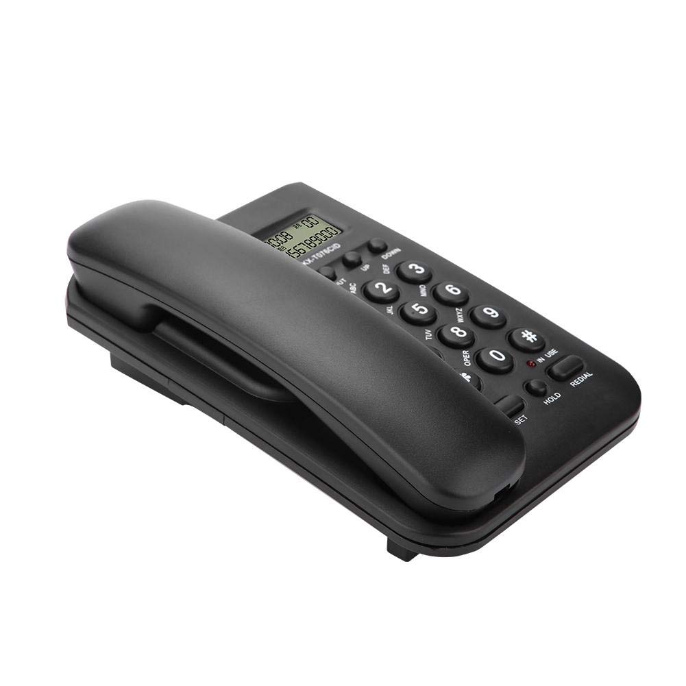 Wired Desktop Wall Phone with Cord, Elderly-Friendly Landline Phone, Black Wall-Mounted Home & Hotel Phone for Clear Communication