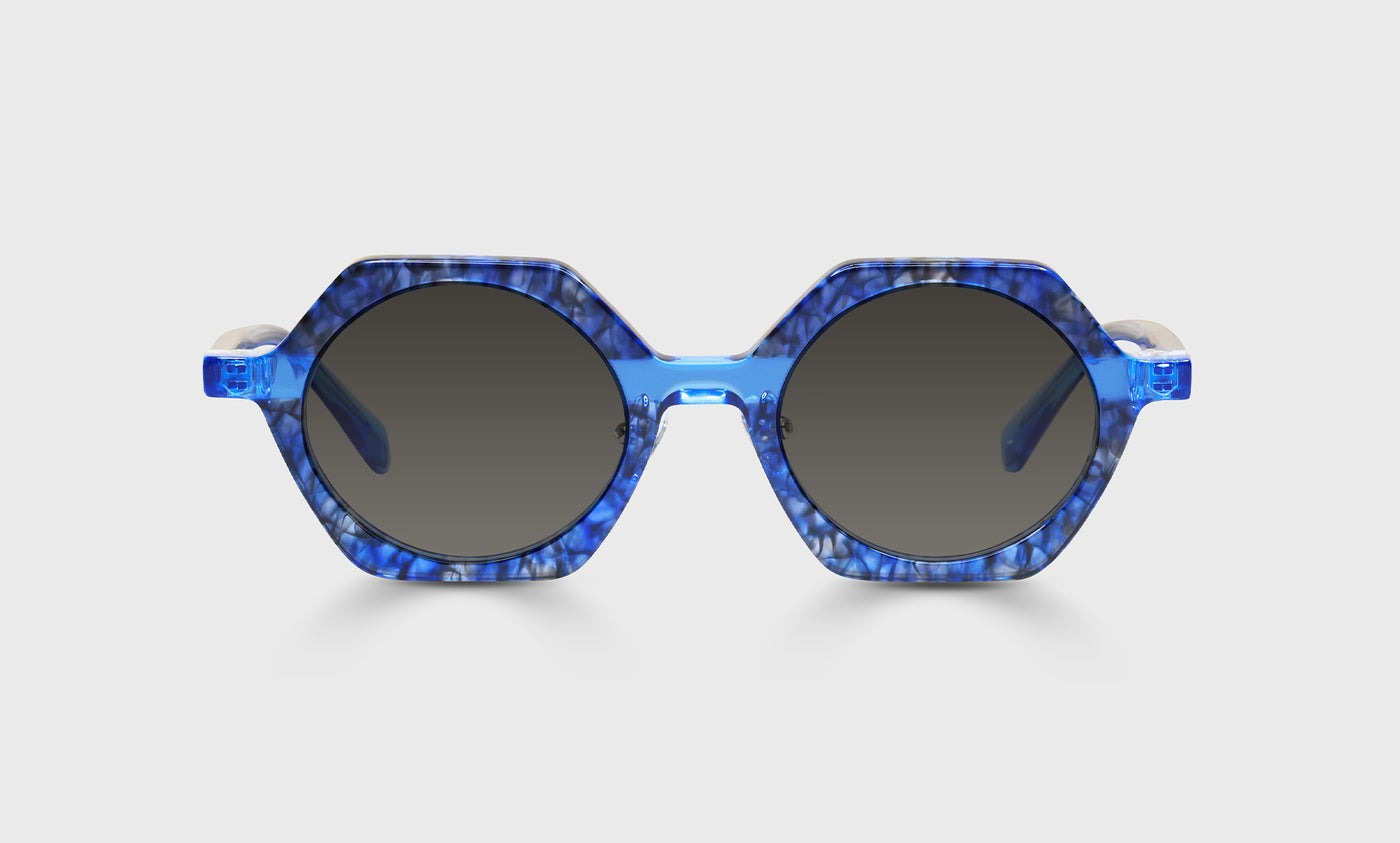 Paradox Color 59 Blue Pattern Eyeglasses with Blue Crystal Temples - Stylish Reading Glasses for Women & Men, Perfect for Office, Reading, and Fashion Accessories