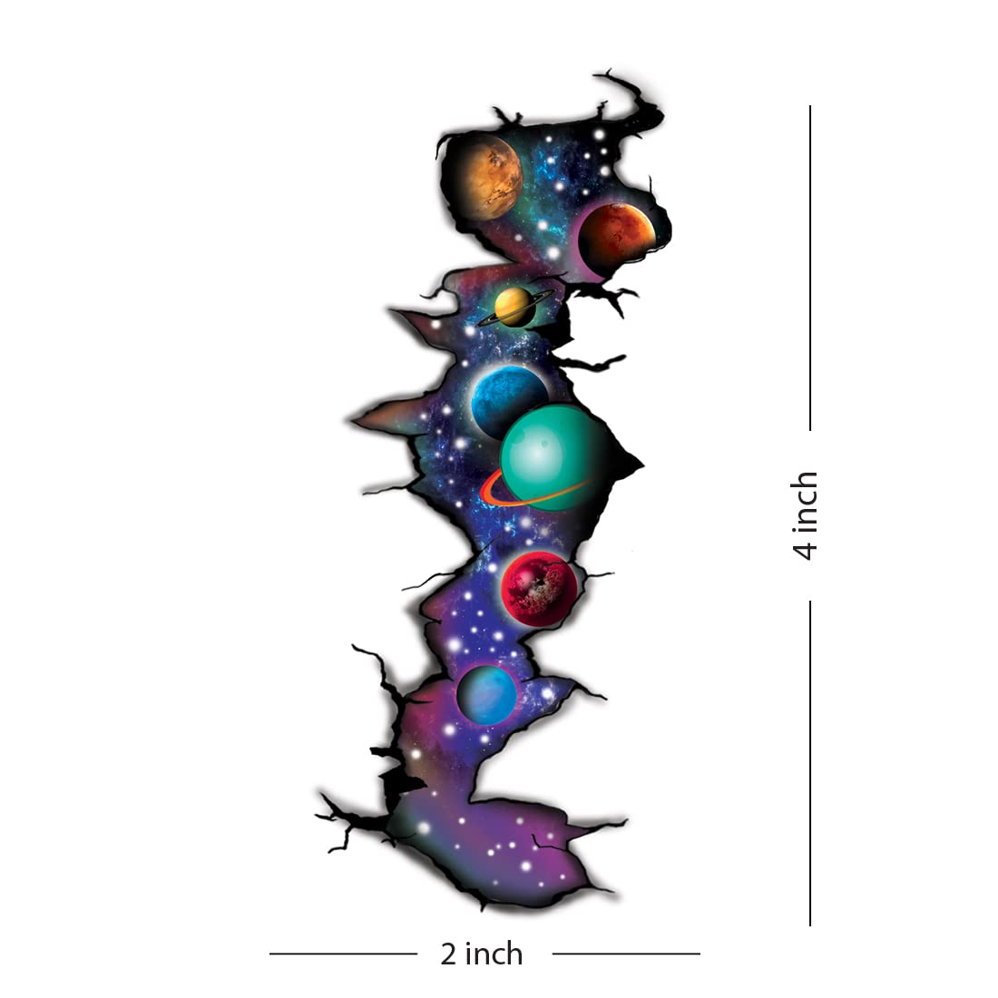 Planet On My Hand Temporary Tattoos - Waterproof Fake Tattoos for Men & Women - Lasts 1-5 Days - Perfect for Parties, Festivals & Costume Events