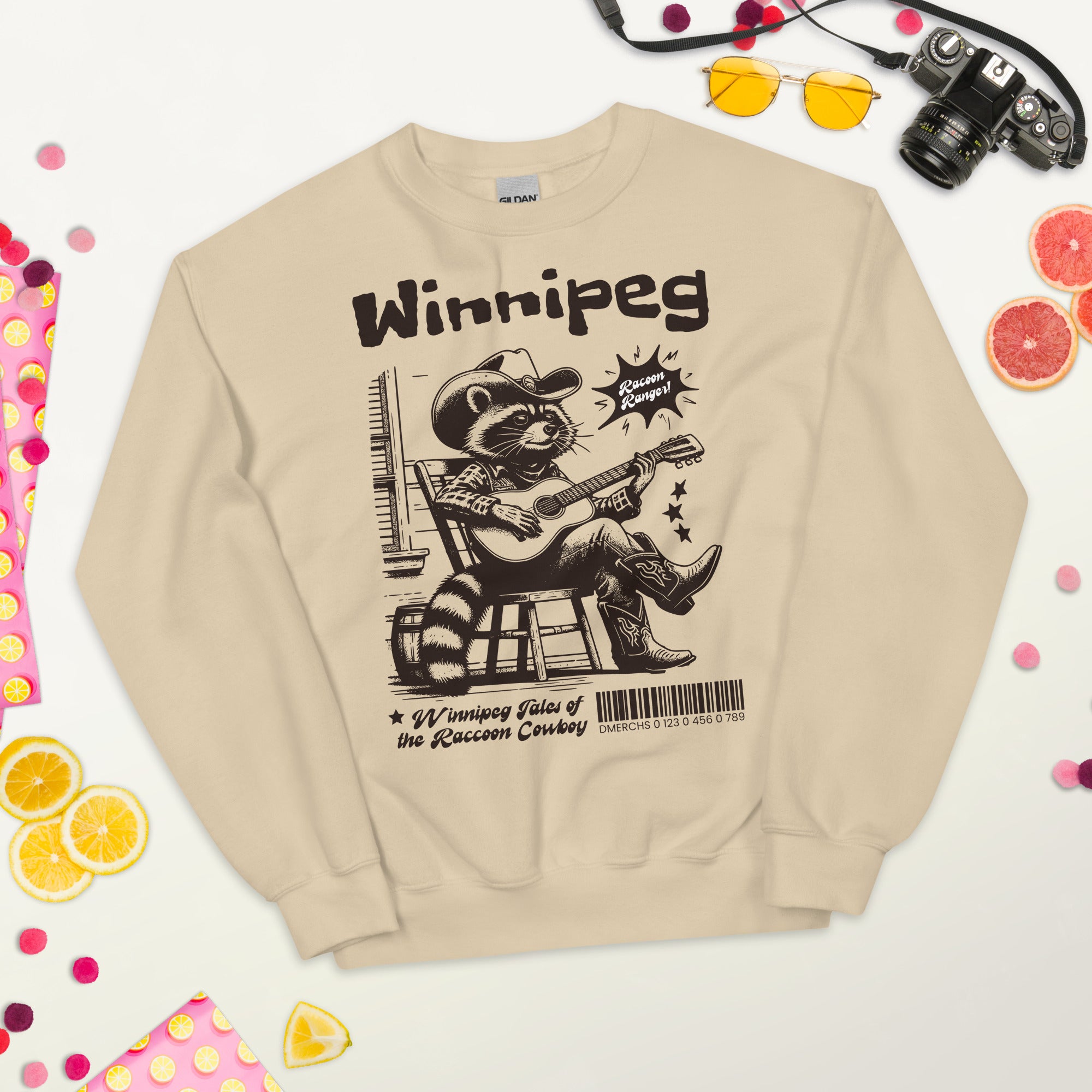 Winnipeg Raccoon Graphic Sweatshirt - Cute Animal Hoodie for Men & Women - Perfect for Casual Wear, Street Style & Outdoor Activities