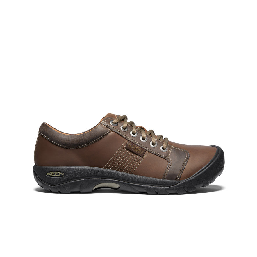 Men's Austin Chocolate Brown Leather Casual Shoes - Comfortable & Stylish for Work, Walking & Everyday Wear