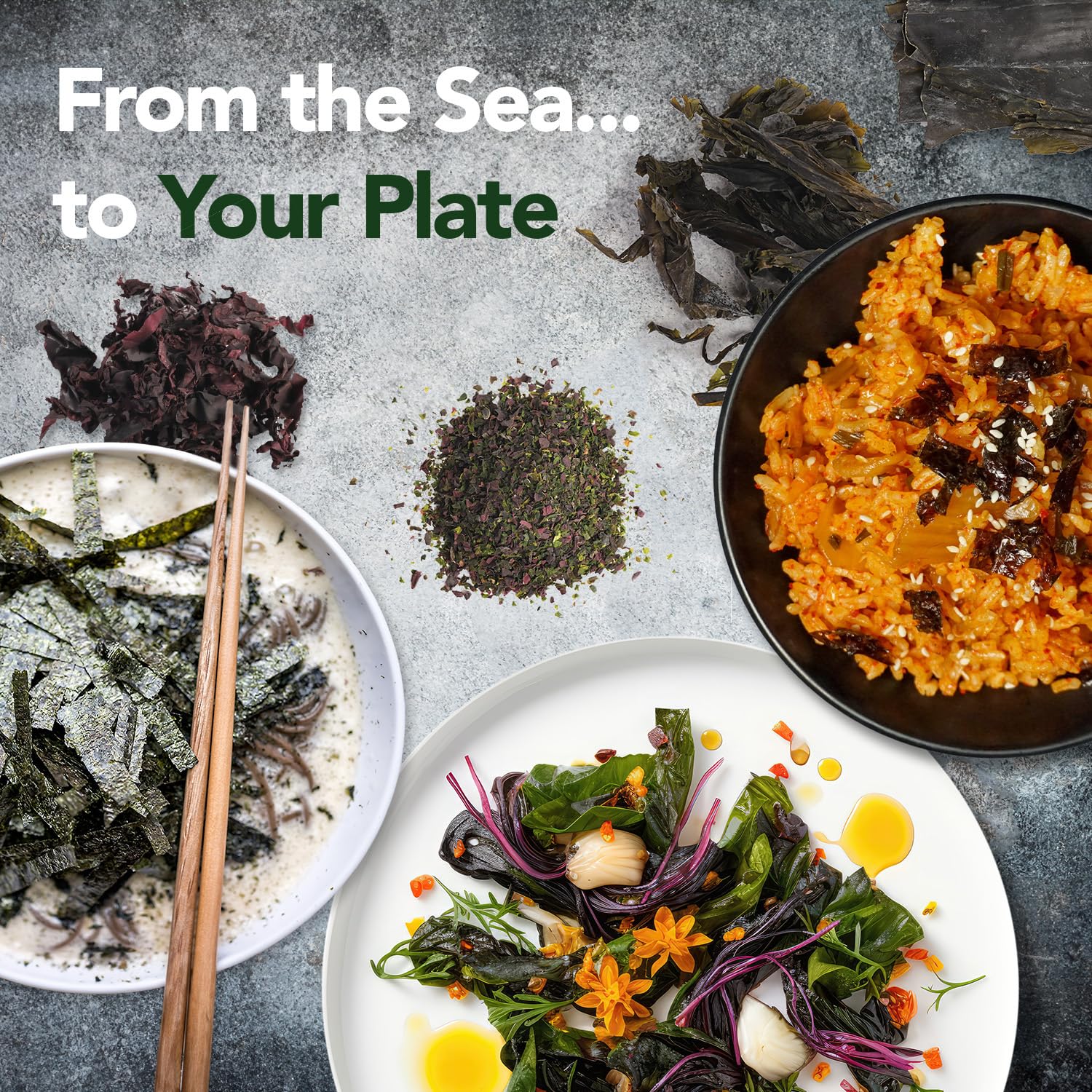 VITAMINSEA Triple Blend Dried Seaweed Flakes - Wild North Atlantic Dulse, Kelp & Sea Lettuce | Organic Seaweed Seasoning for Soups, Salads & Sushi | Rich in Vitamins, Minerals & Antioxidants for Thyroid Support | 4 oz Pack | Perfect for Vegan, Keto & Healthy Cooking