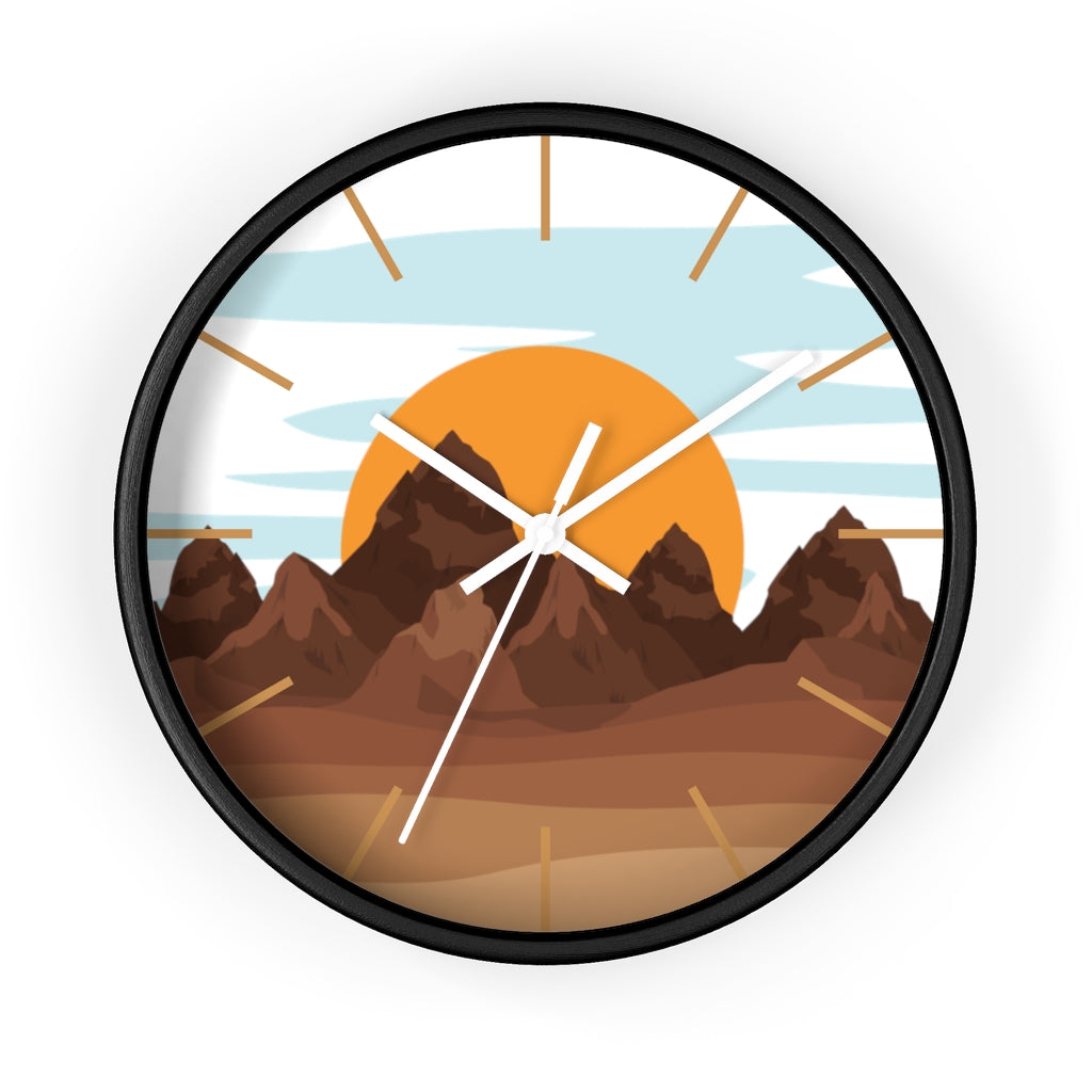 Sunrise Mountain Wall Clock - Large Modern Silent Non-Ticking Battery Operated Wall Decor for Living Room, Bedroom, Office - Perfect for Home, Office & Gift Giving