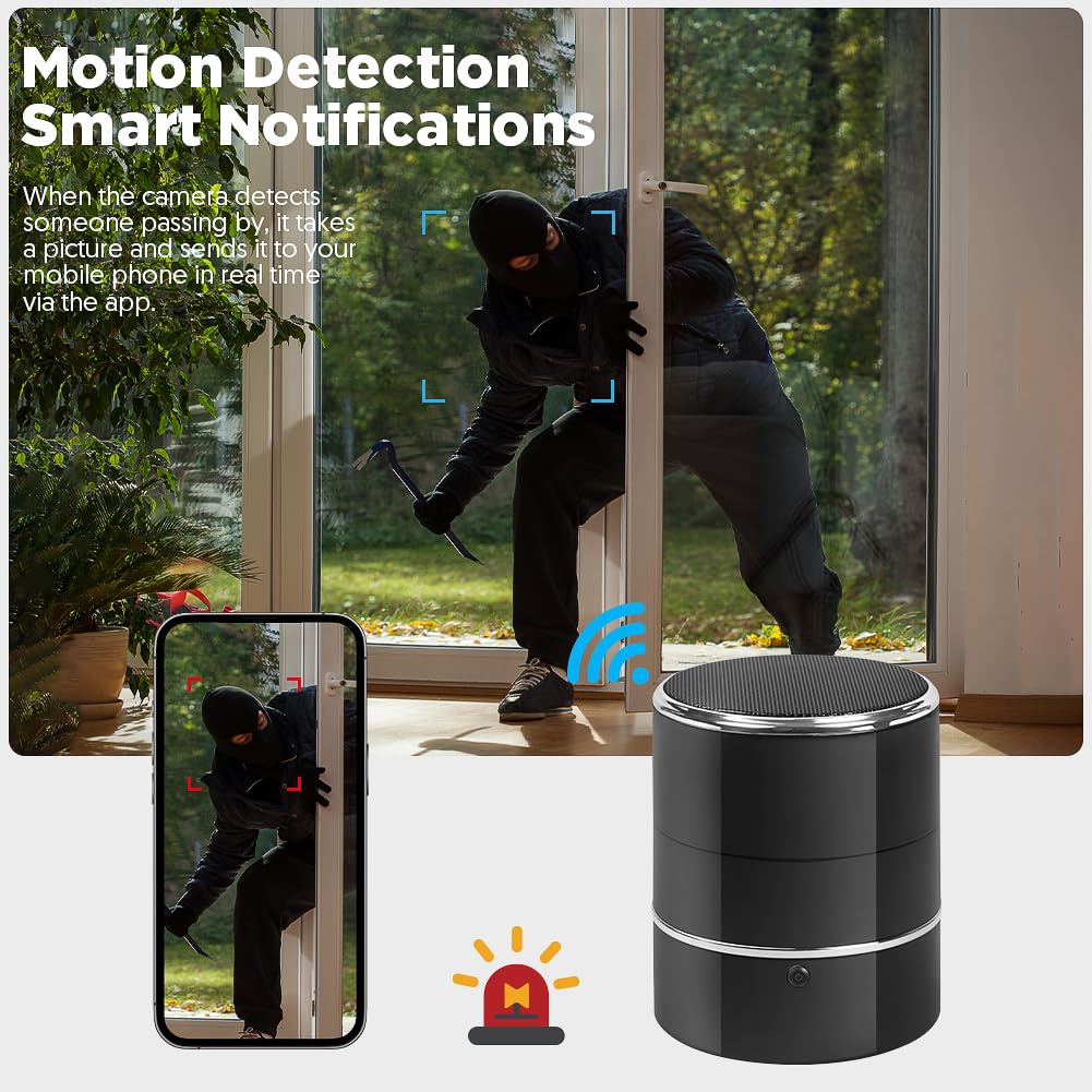 SOPKVL Hidden Spy Camera Bluetooth Speaker - 240° Ultra-Wide Angle Nanny Cam with WiFi Live View & Motion Detection, 2.4G/5G Dual Band for Home & Office Security - Perfect for Baby Monitoring, Pet Watching, and Indoor Surveillance