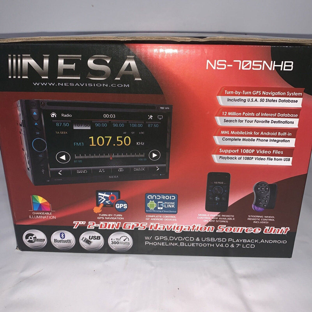 NESA NS 705NHB 7 Inch Car GPS Navigation System with Bluetooth 4.0, Android Auto & Phone Link - Perfect for Road Trips, Commuting and Truck Driving