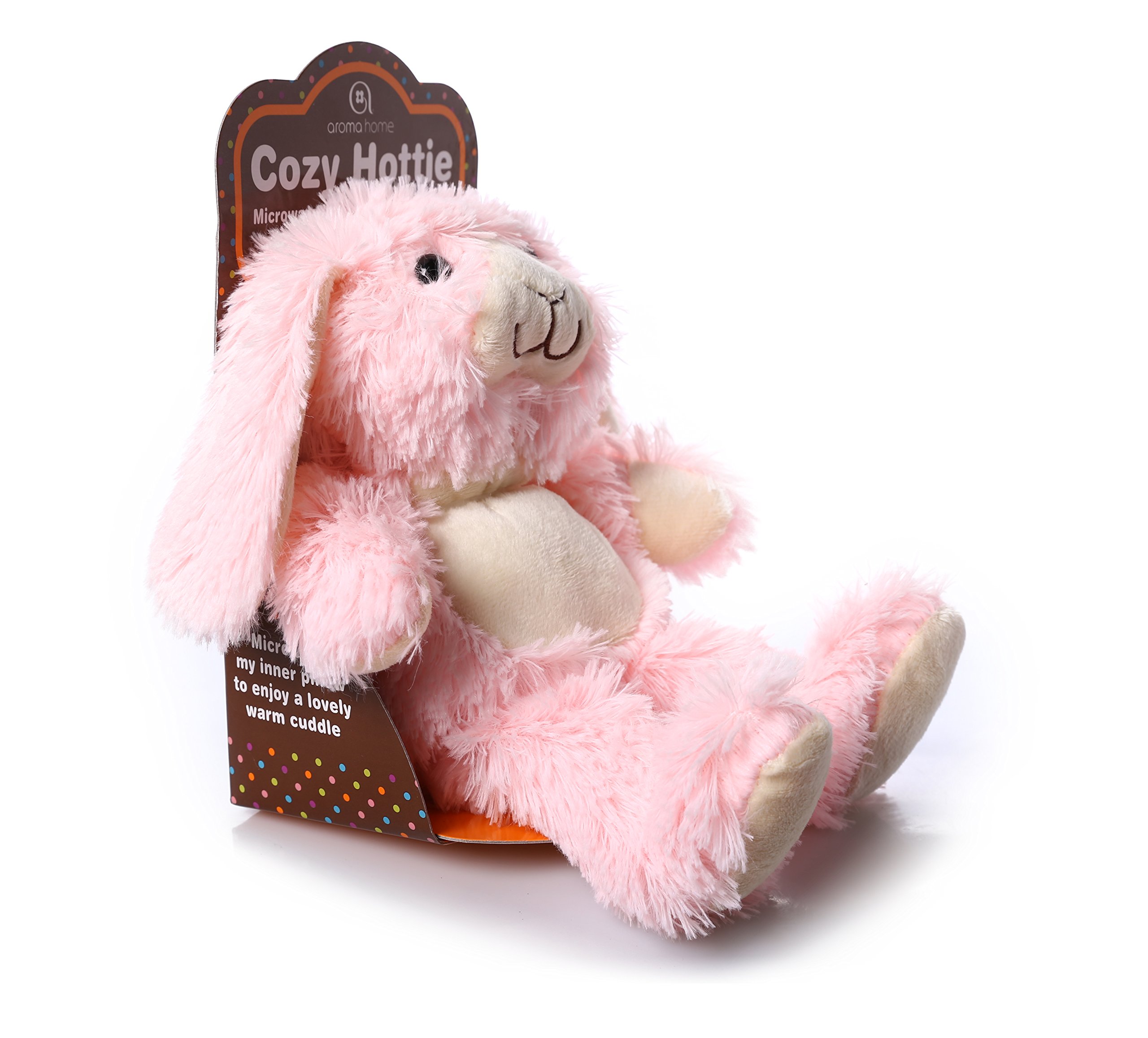 Aroma Home Microwavable Pink Bunny Cozy Hotties - Warm Plush Heating Pad for Women, Perfect for Period Cramps, Back Pain & Winter Comfort
