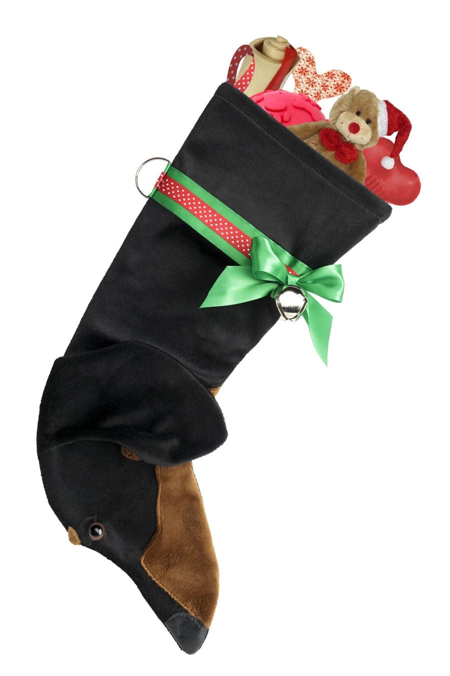 Black and Tan Dachshund Christmas Stocking for Dogs - Festive Holiday Pet Stocking with Cute Dachshund Design - Perfect for Fireplace Decor and Pet Gift Exchange