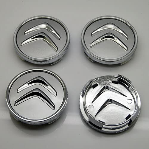 4PCS 60mm Silver Wheel Center Hub Caps for Citroen - Premium Wheel Rim Logo Emblem Covers, Perfect for Car Customization & Protection