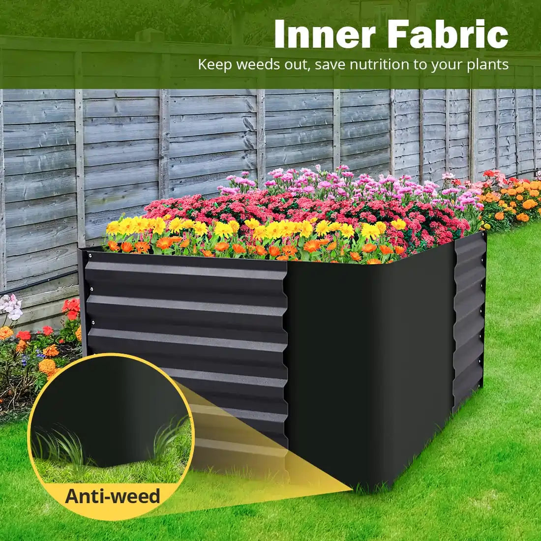 Elevated Raised Garden Bed Kit for Vegetables, Herbs & Flowers - Durable Outdoor Planter Box for Backyard, Patio & Balcony Gardening