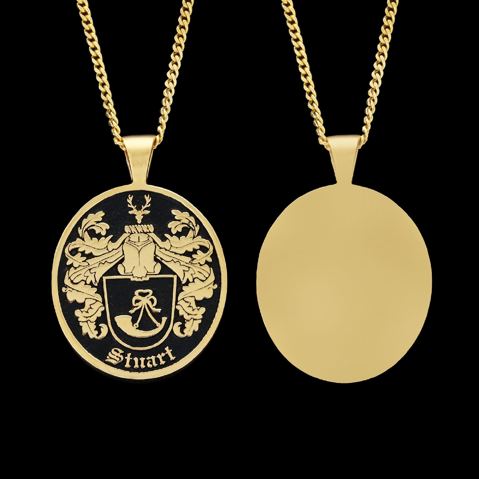 Personalized Family Crest Pendant Necklace - Custom Coat of Arms Jewelry for Women - Unique Engraved Gift for Her - Perfect for Anniversaries, Family Reunions & Special Occasions
