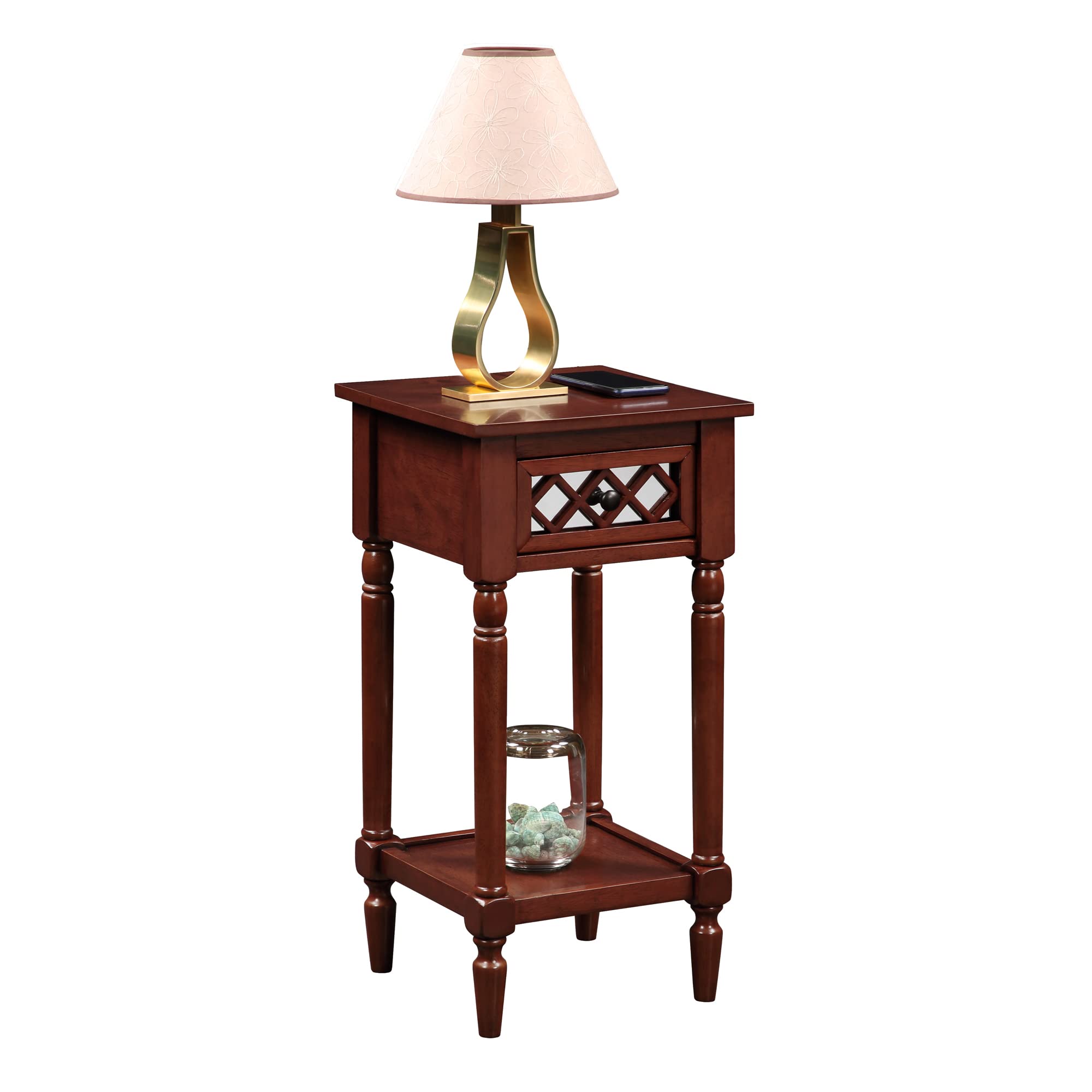 French Country Khloe Deluxe 1-Drawer Accent End Table 14