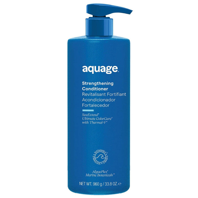 Aquage Sea Extend Strengthening Conditioner for Damaged Hair - 33.8 oz Large Size | Repairs & Hydrates Dry, Brittle Hair | Perfect for Salon & At-Home Hair Care