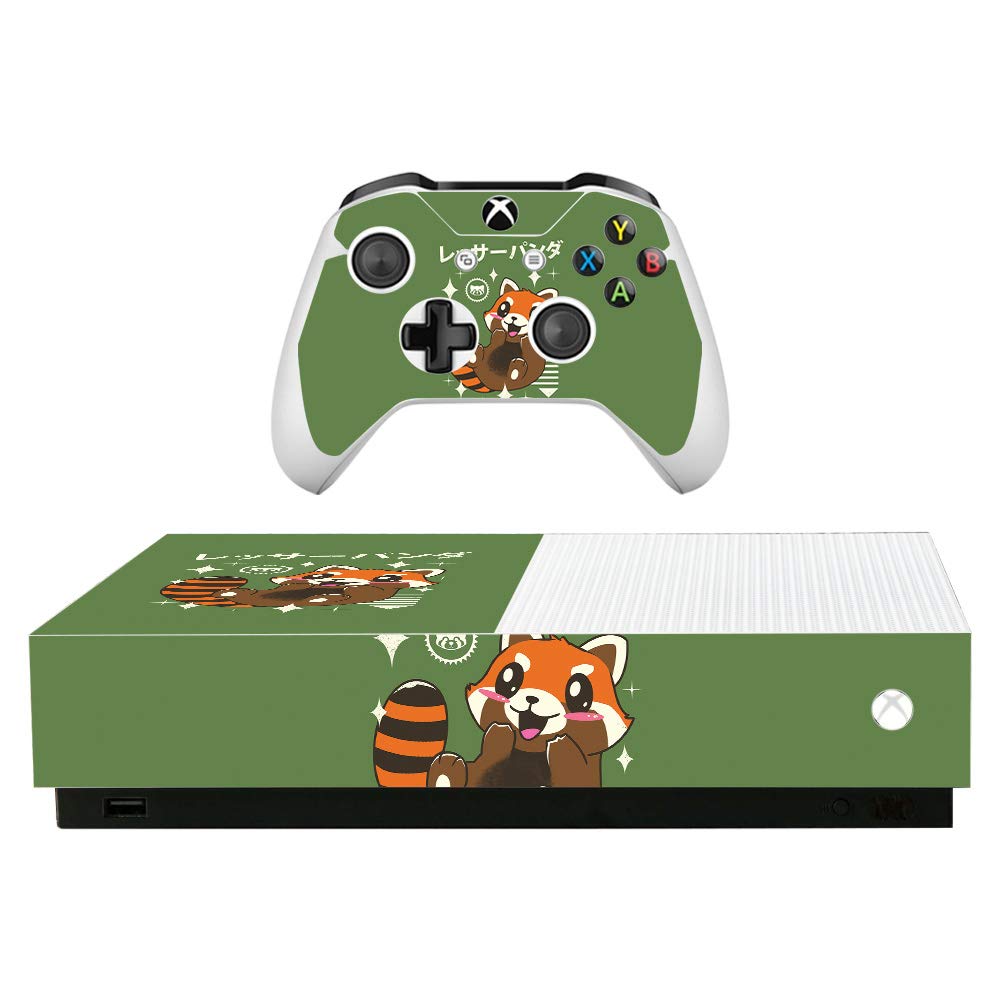 Red Panda Kawaii Vinyl Decal Wrap Cover for Microsoft Xbox One S All-Digital Edition - Protective, Durable, Custom Skin | Easy to Apply & Remove | Made in USA | Perfect for Gaming Setups & Kawaii-Themed Rooms
