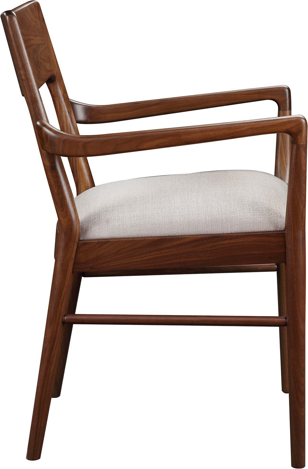 Walnut Grove Arm Chair - Solid Wood Upholstered Accent Chair for Living Room, Bedroom & Office - Comfortable Modern Lounge Chair with Padded Seat & Backrest