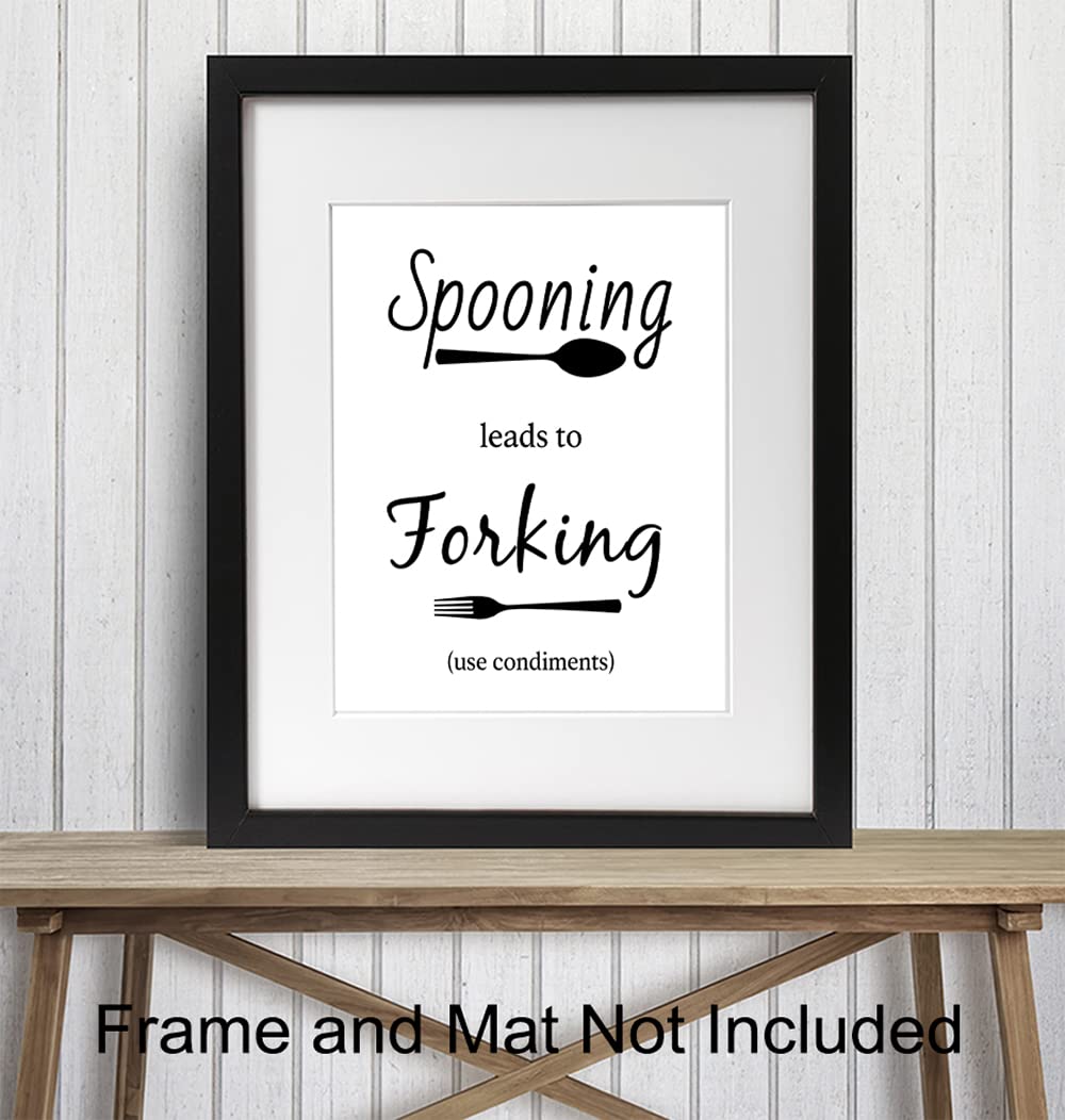 Funny Kitchen Decor & Wall Art - Unique Cafe & Dining Room Decorations - Perfect Gift for Home & Restaurant Use