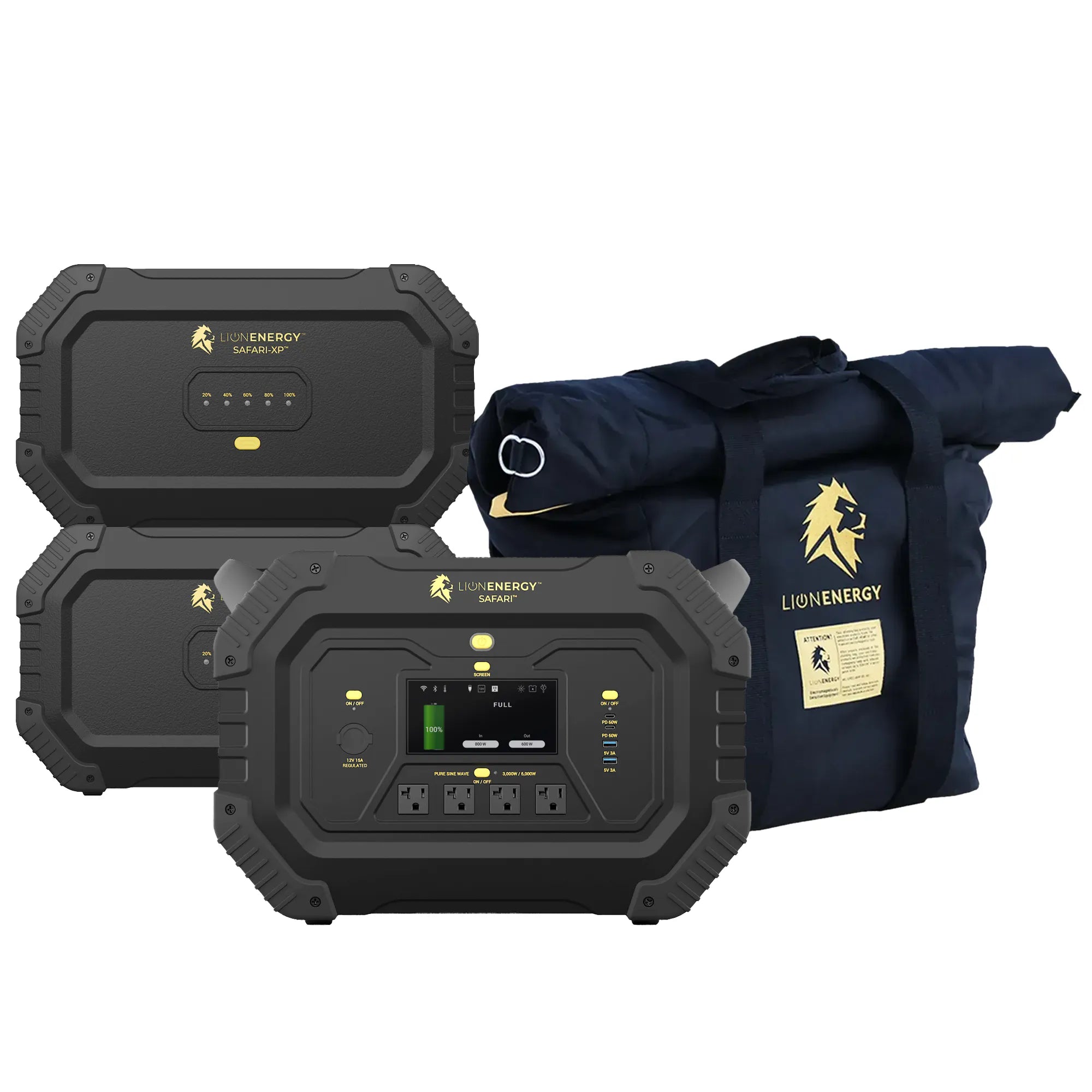 Safari+2 XPs Portable Power Station Bundle - 3000W 6988Wh LiFePO4 Battery for Camping, RV, Emergency Backup & Off-Grid Power Supply