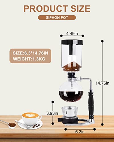Premium YUCHENGTECH 5-Cup (600ml) Glass Siphon Coffee Maker - Vacuum Brewing System for Home & Cafe Use | Perfect for Pour Over, Cold Brew & Specialty Coffee Preparation